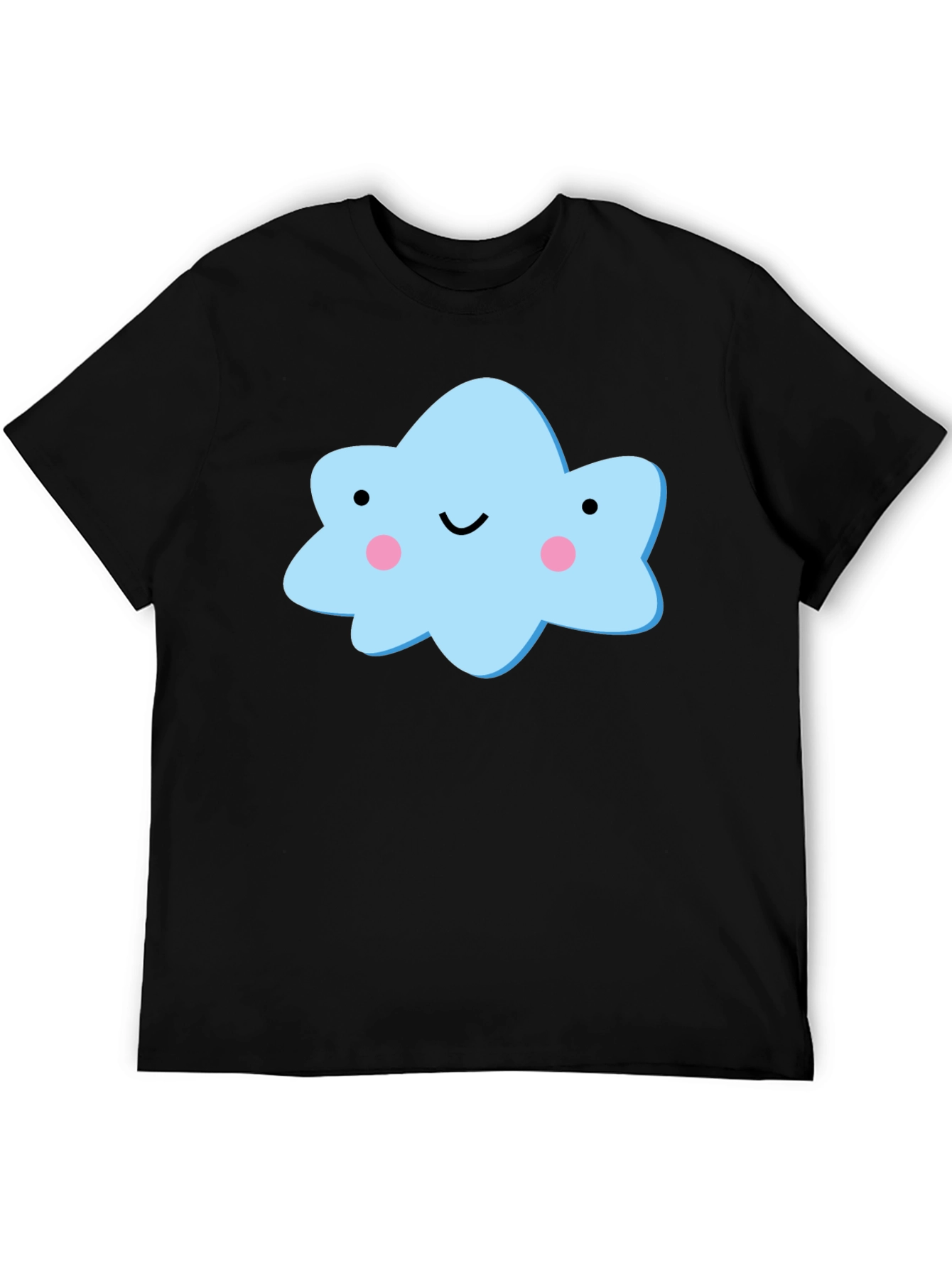 Cute Cloud Graphic Black T-Shirt