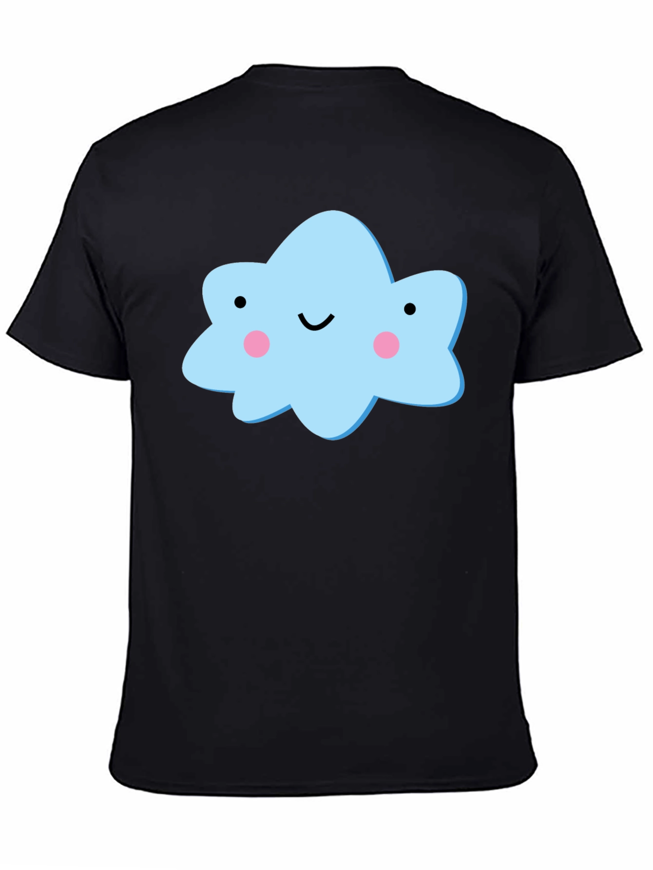 Cute Cloud Graphic Black T-Shirt