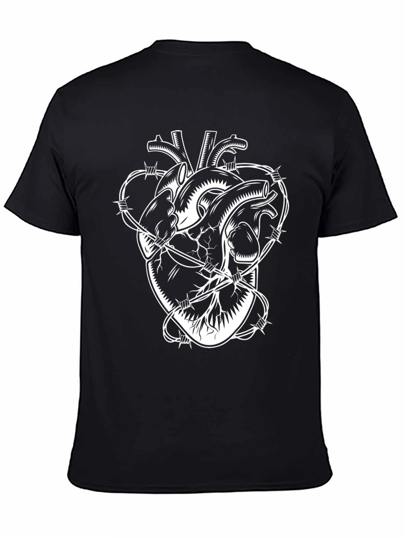 Barbed Wire Heart Graphic T-Shirt - Edgy Streetwear