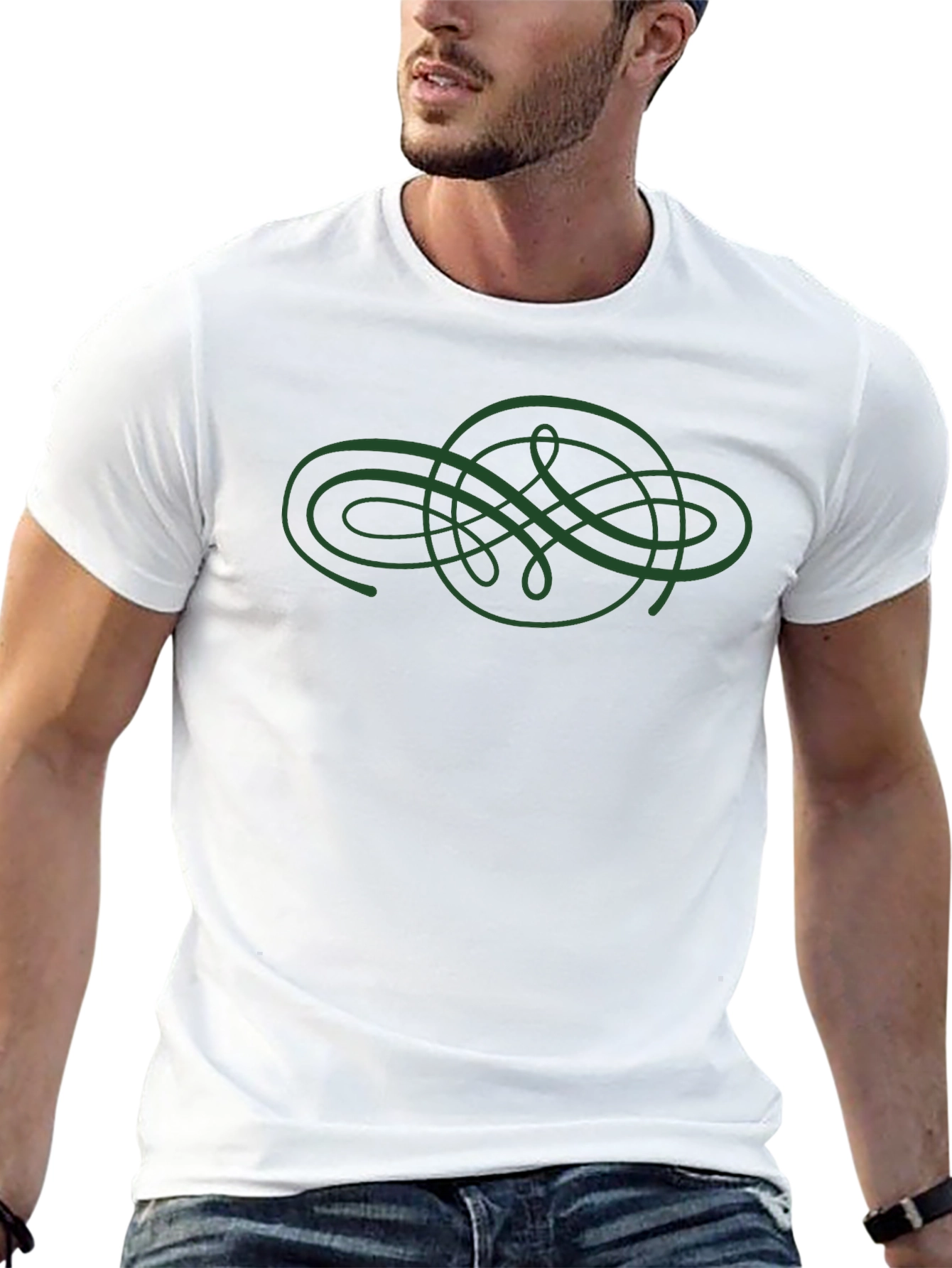 Celtic Knot Graphic Tee - Black Cotton Casual