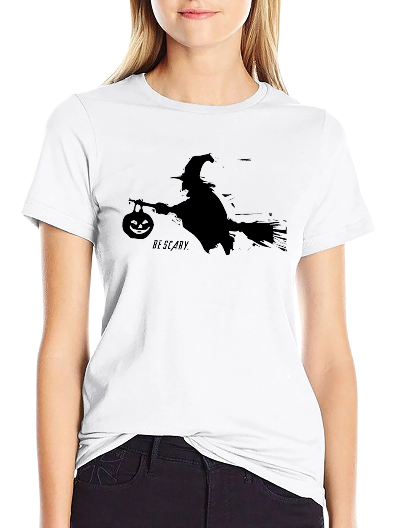 Halloween Witch Ride Black T-Shirt