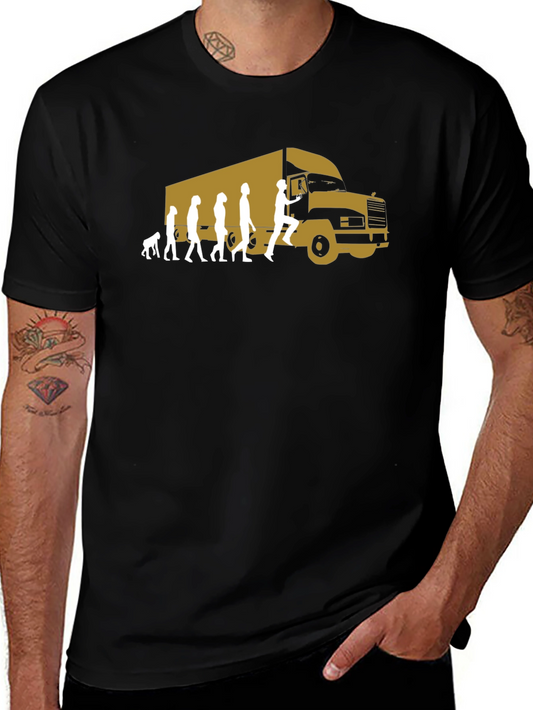 Trucker Evolution Graphic T-Shirt - Black