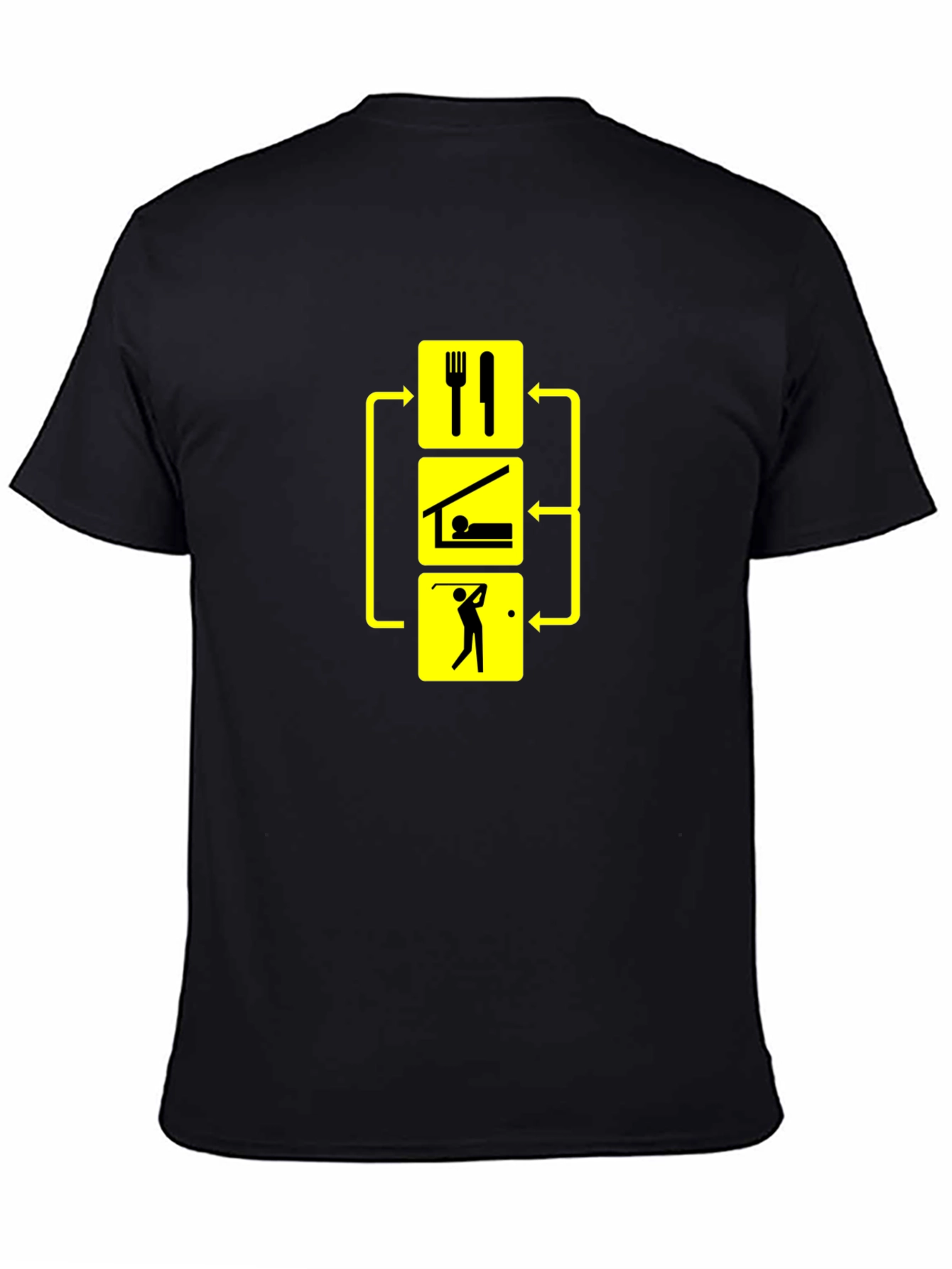 Eat Sleep Golf T-Shirt - Black Cotton Tee