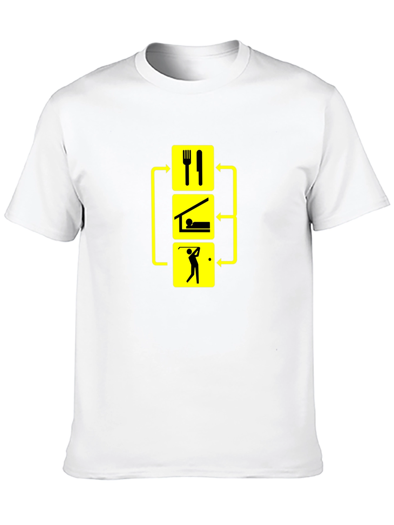 Eat Sleep Golf T-Shirt - Black Cotton Tee