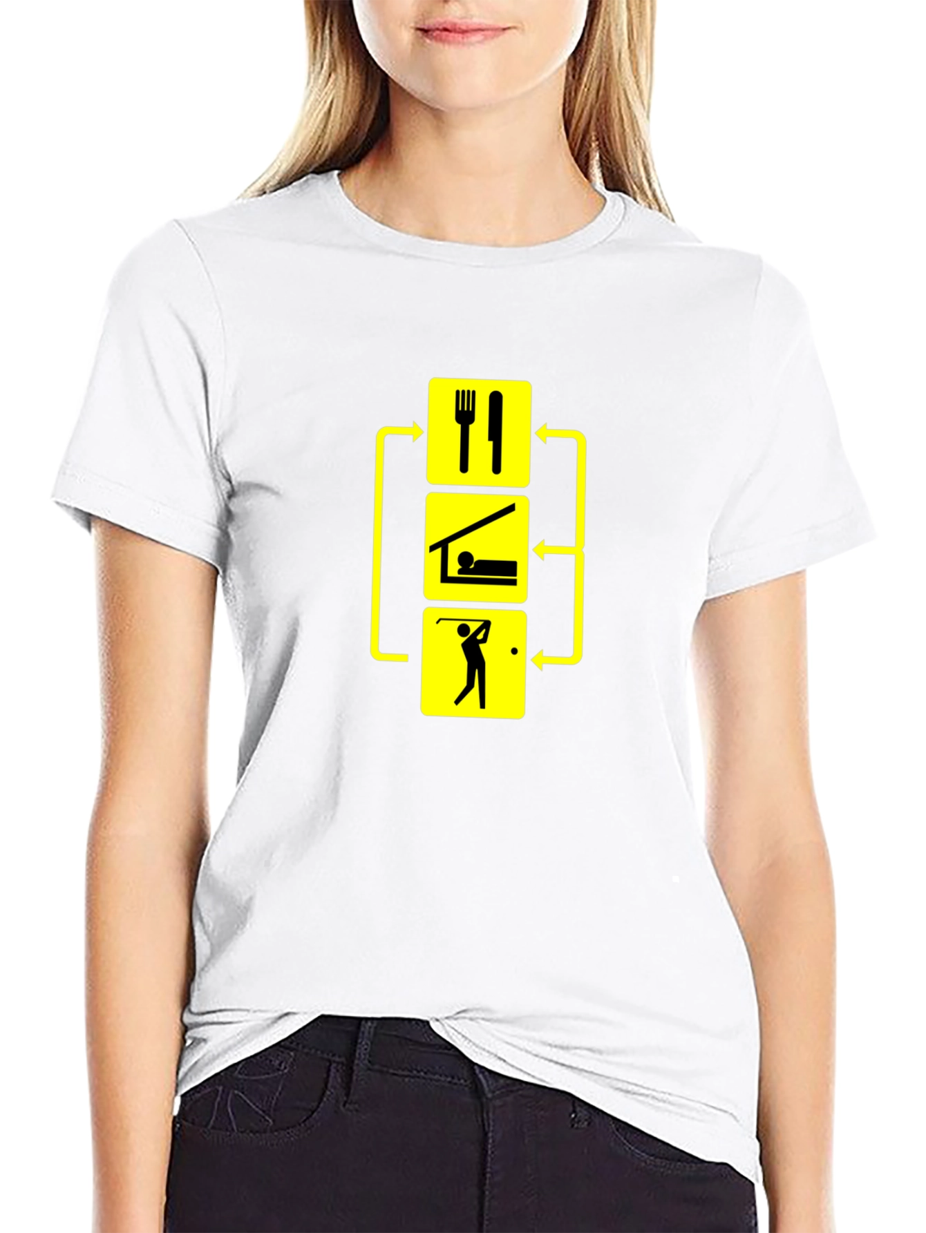 Eat Sleep Golf T-Shirt - Black Cotton Tee