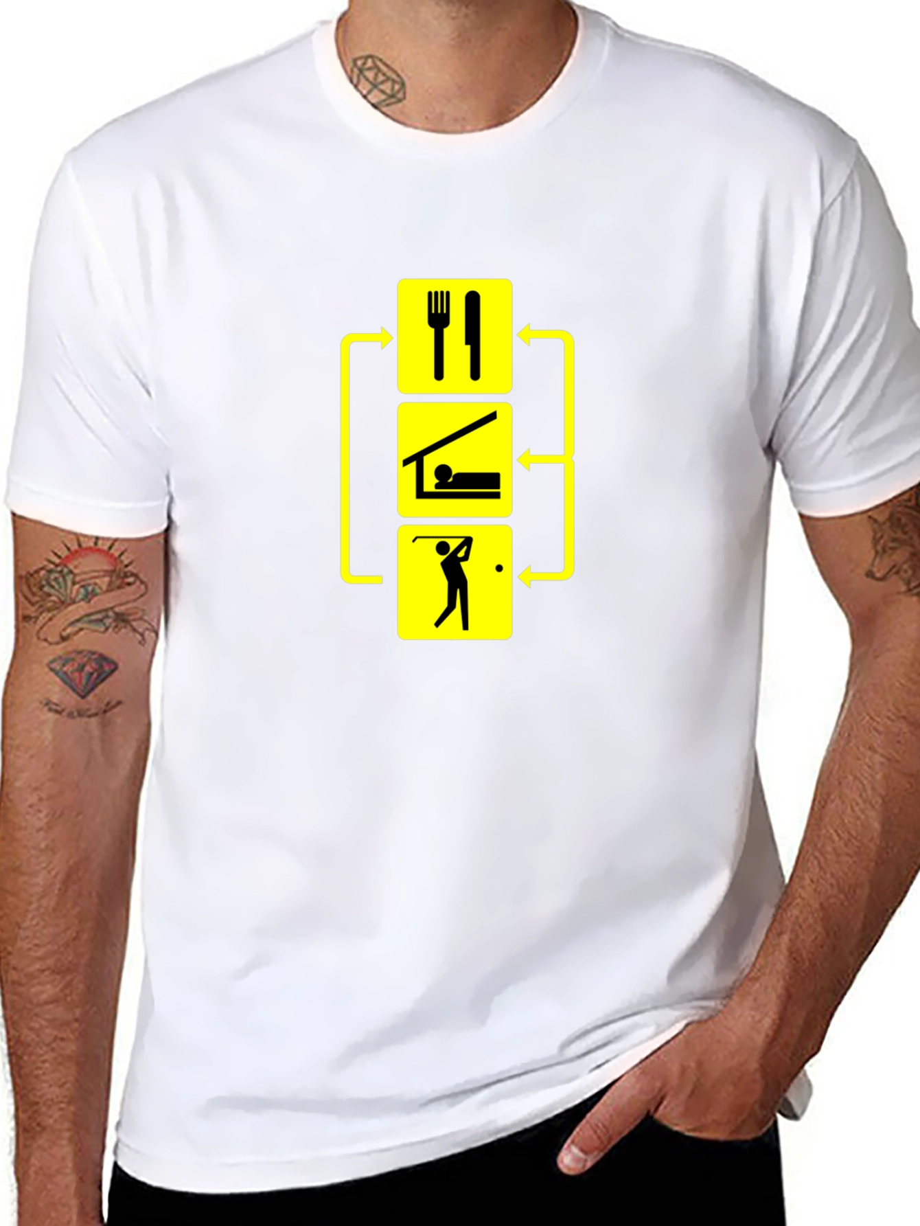 Eat Sleep Golf T-Shirt - Black Cotton Tee