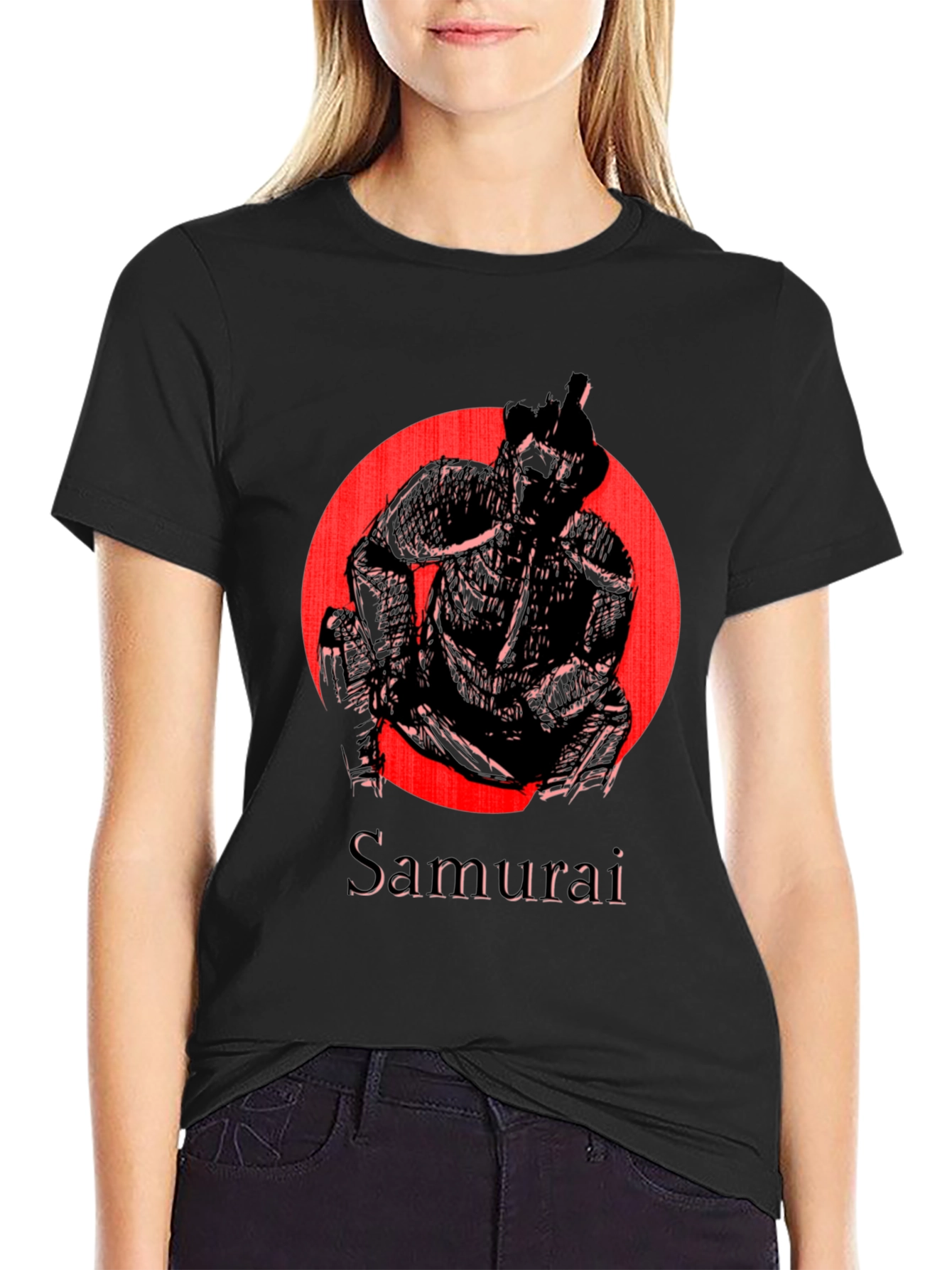 Samurai Graphic T-Shirt - Bold Black Tee
