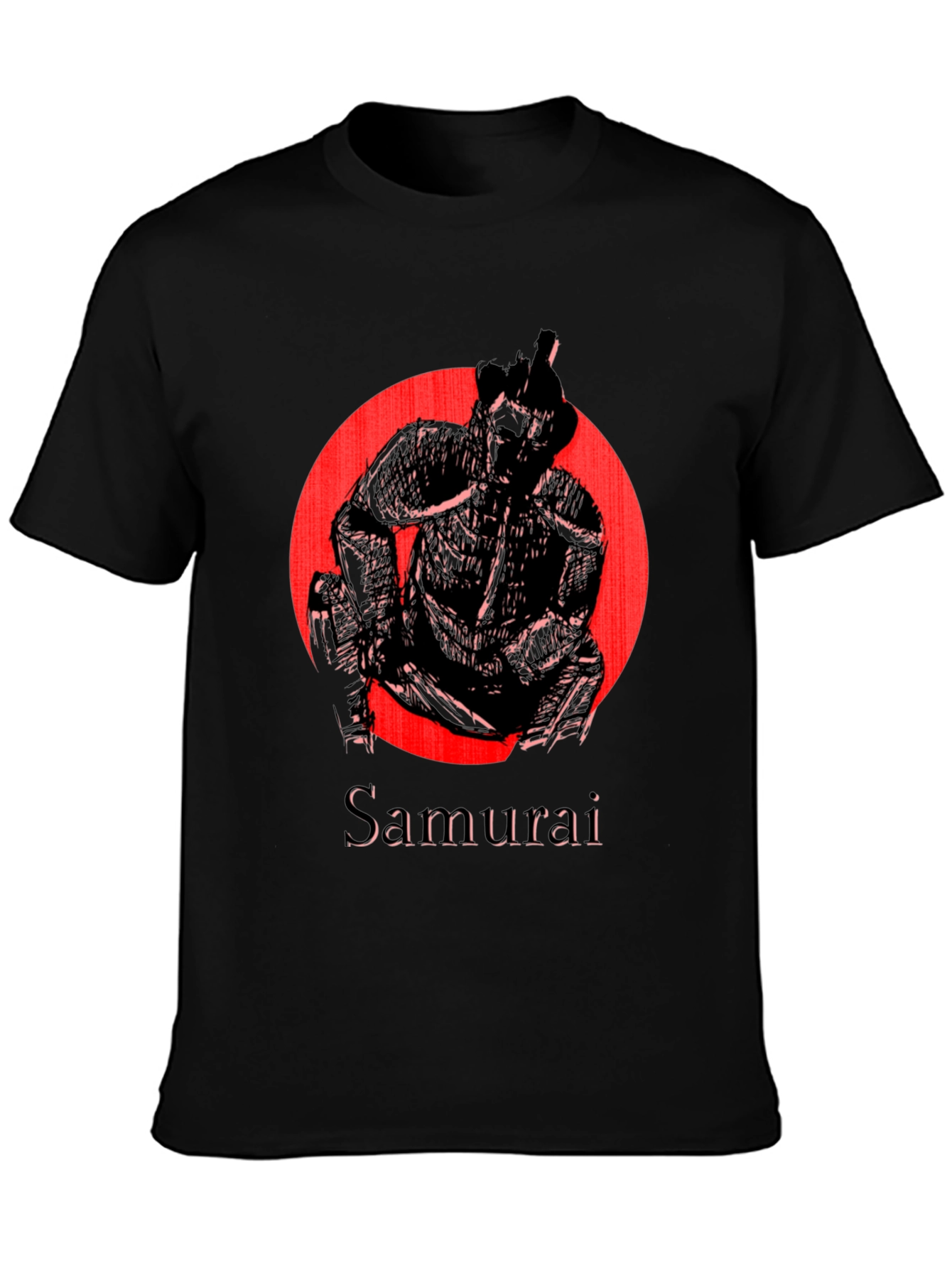 Samurai Graphic T-Shirt - Bold Black Tee