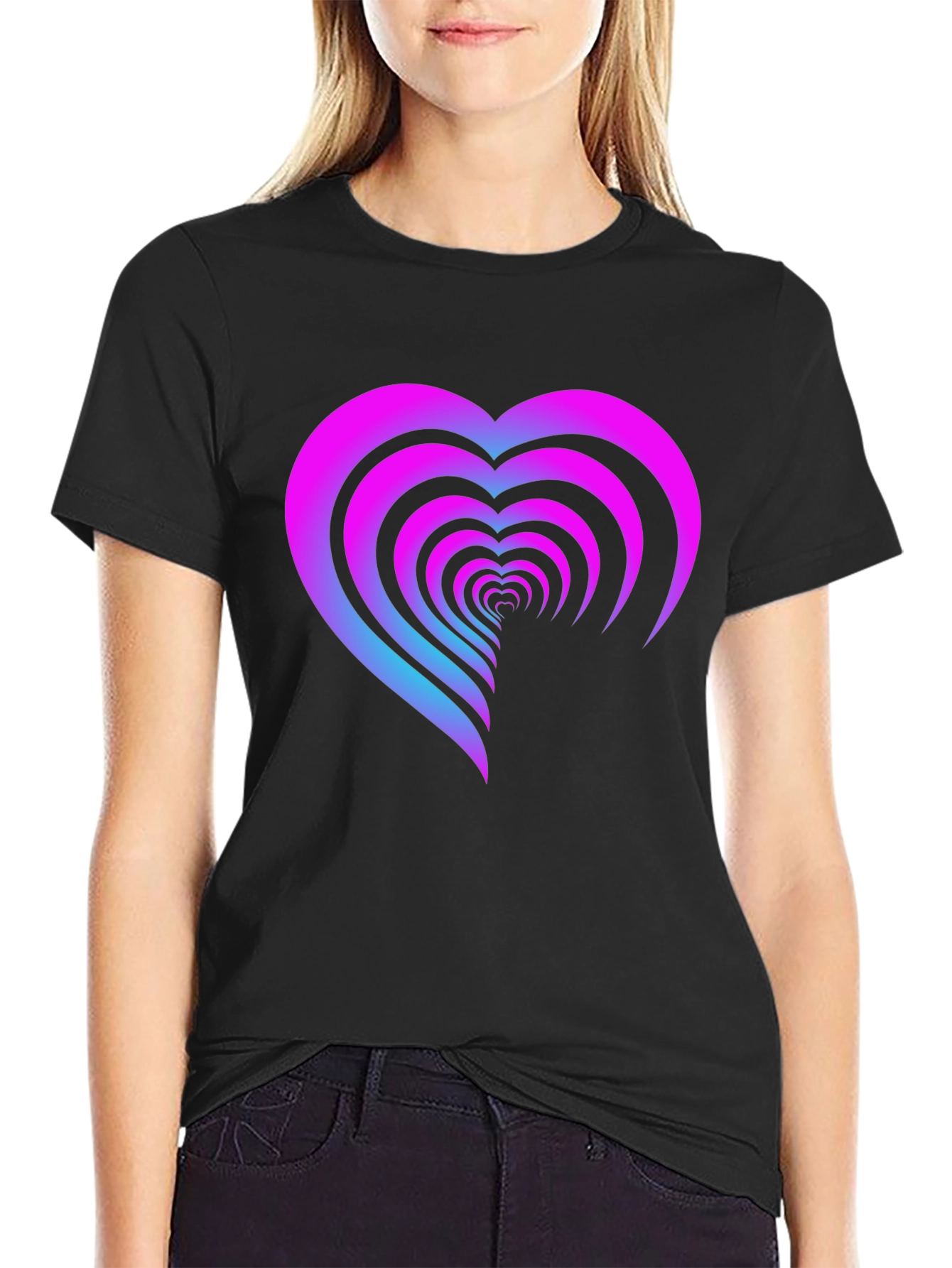 Heart Tunnel Graphic Tee - Soft Cotton Comfort