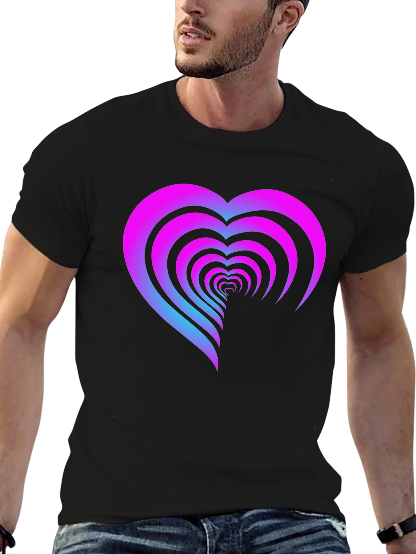 Heart Tunnel Graphic Tee - Soft Cotton Comfort