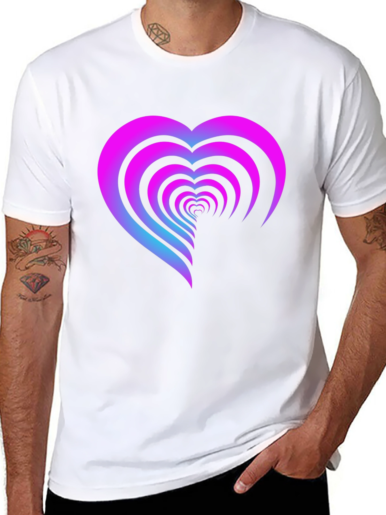 Heart Tunnel Graphic Tee - Soft Cotton Comfort