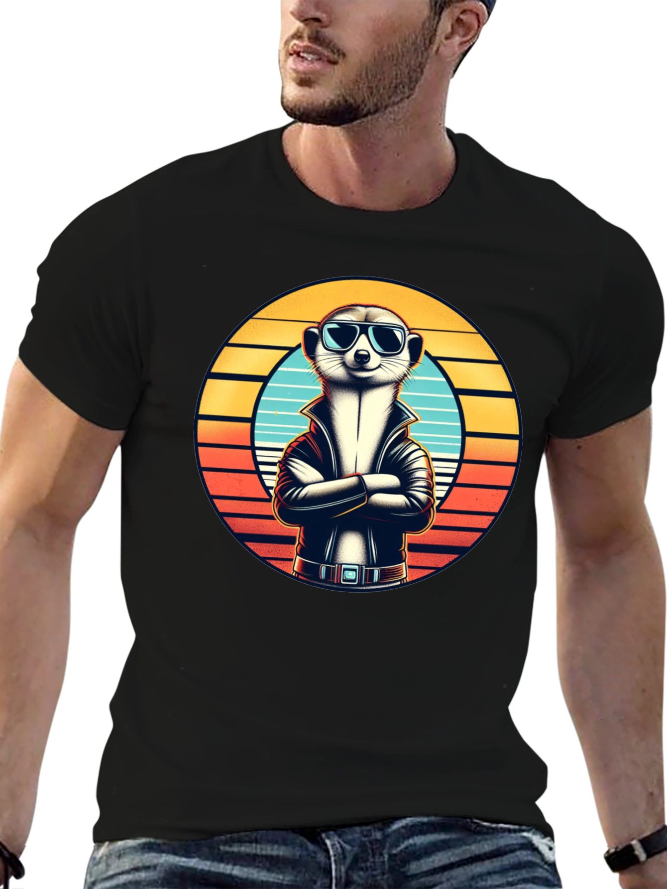 Cool Meerkat T-Shirt - Retro Style