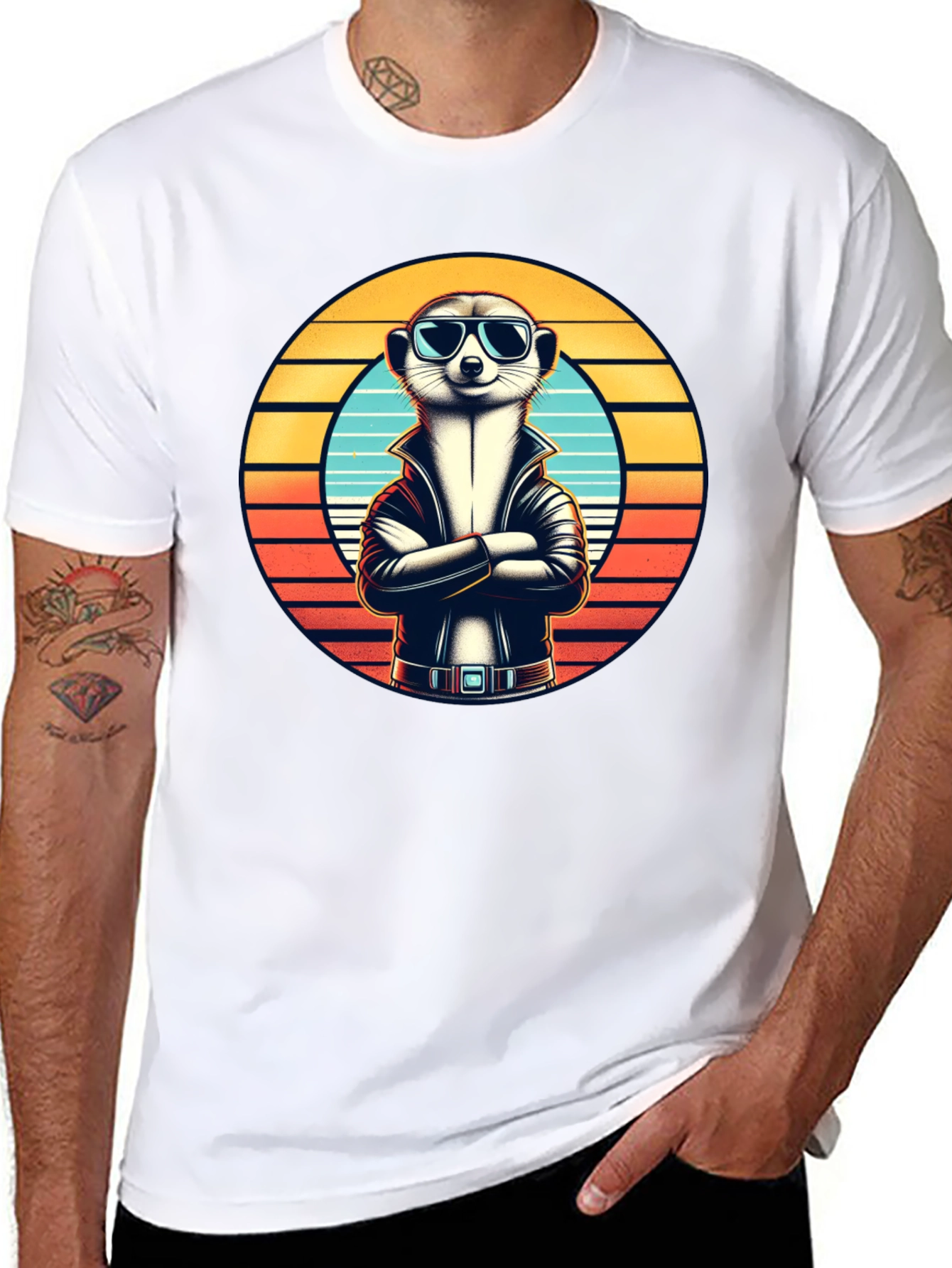 Cool Meerkat T-Shirt - Retro Style