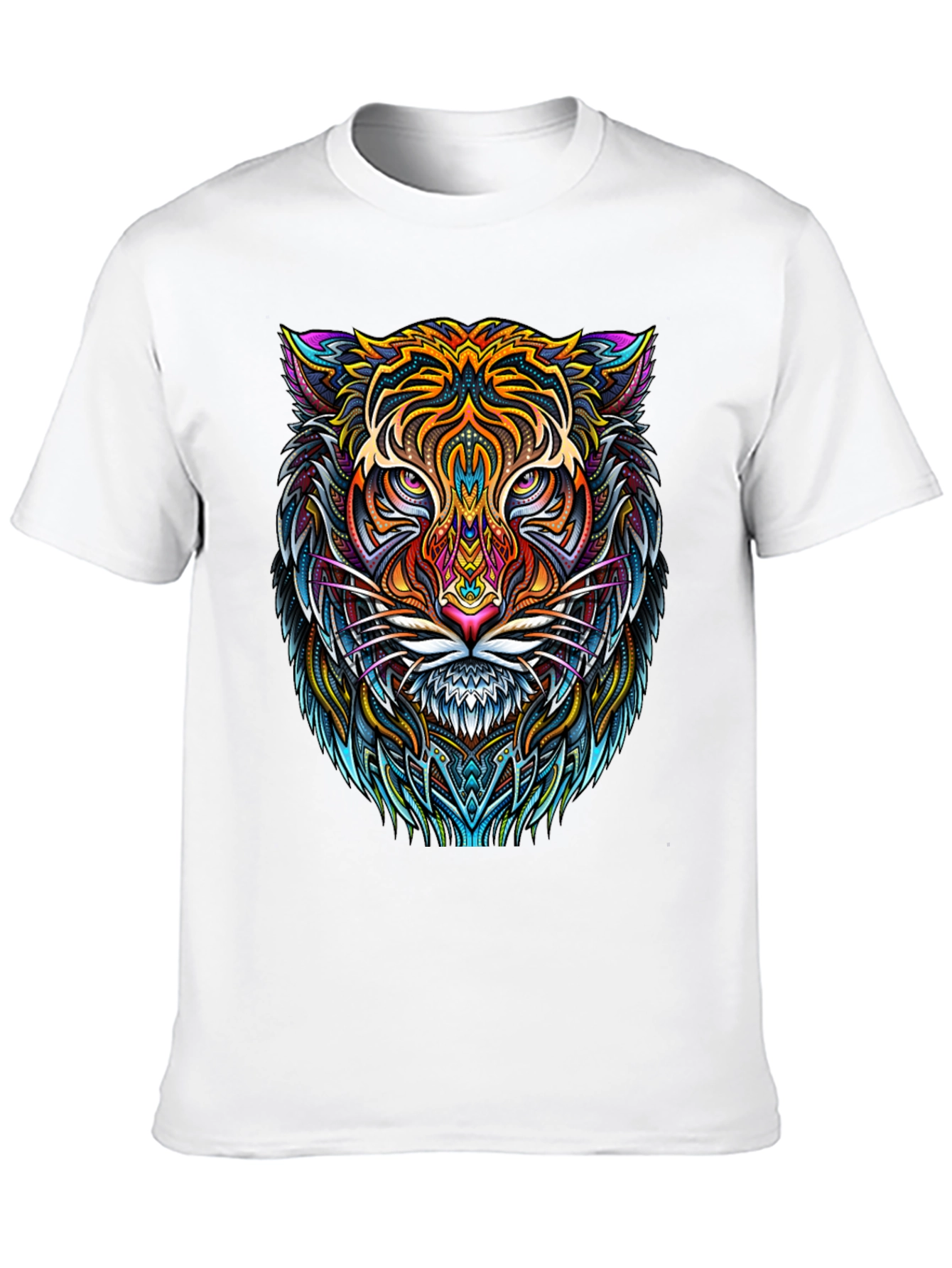 Vibrant Tiger Graphic Tee - Mens Black T-Shirt