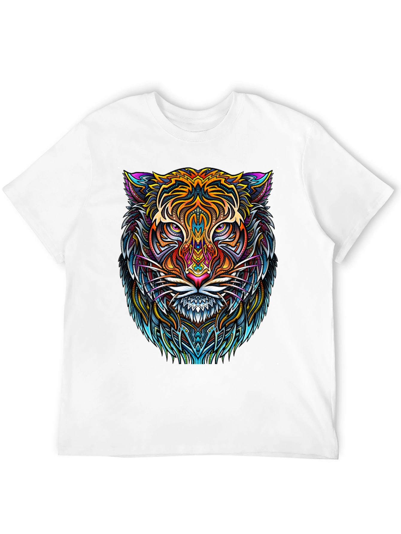 Vibrant Tiger Graphic Tee - Mens Black T-Shirt