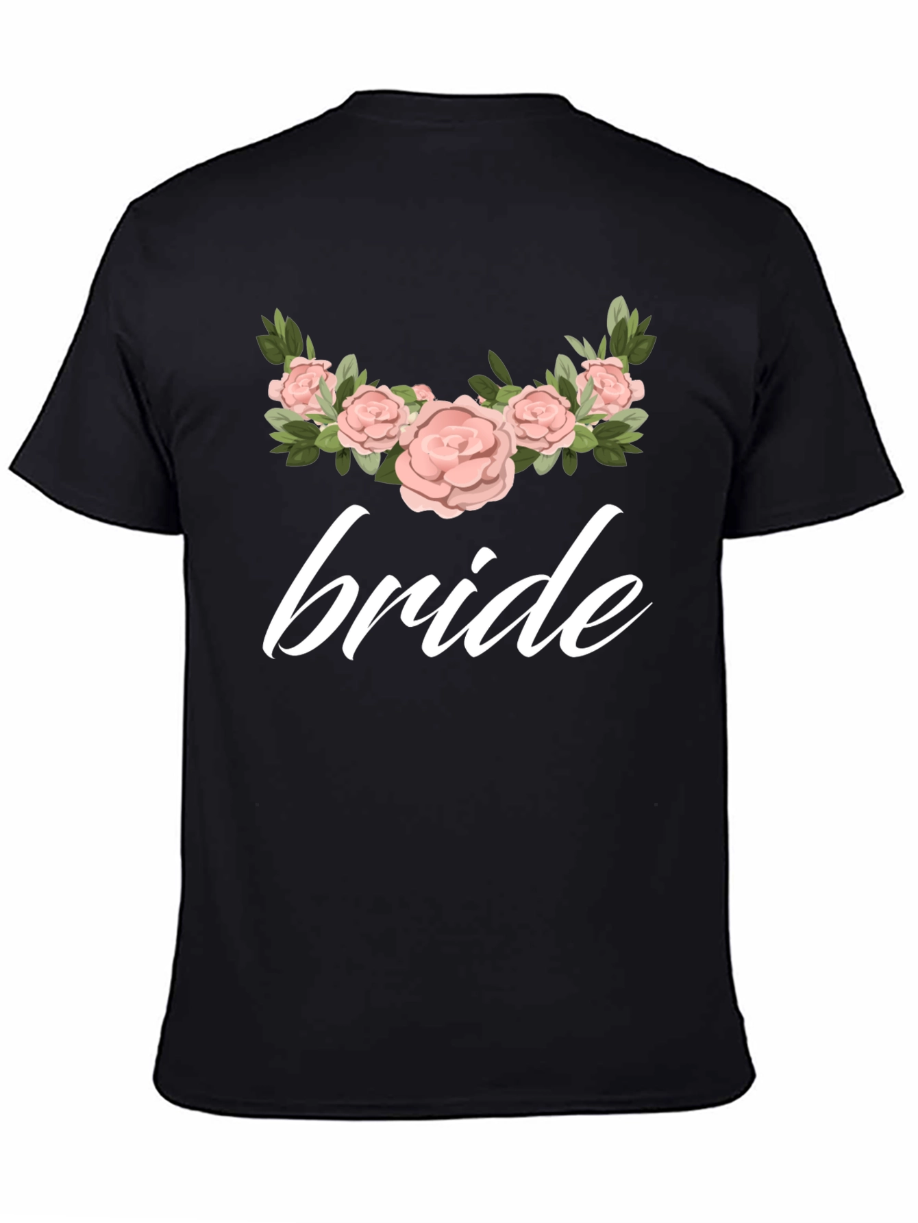 Bride Floral Graphic Black T-Shirt