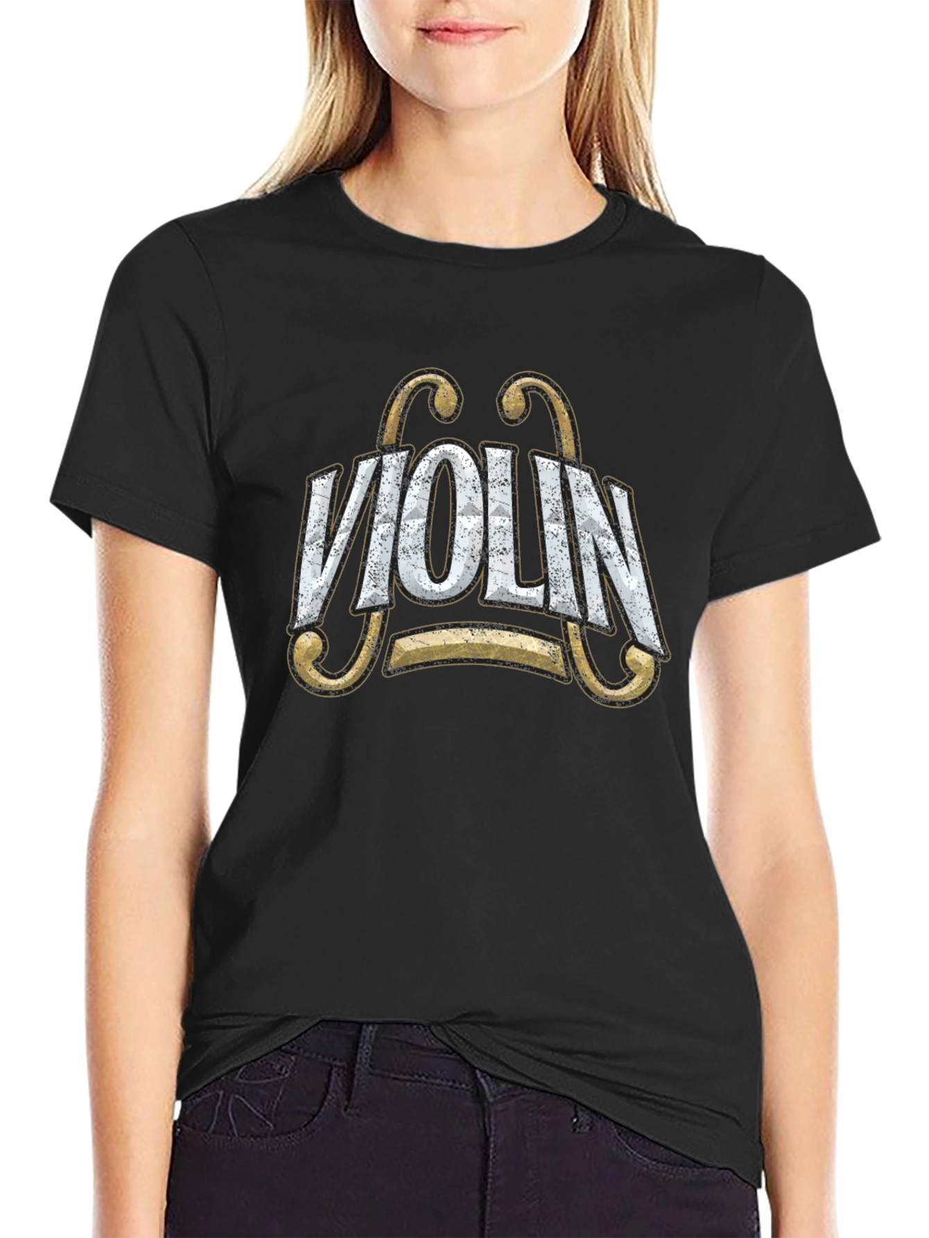 Violin Graphic Tee - Musical Instrument T-Shirt
