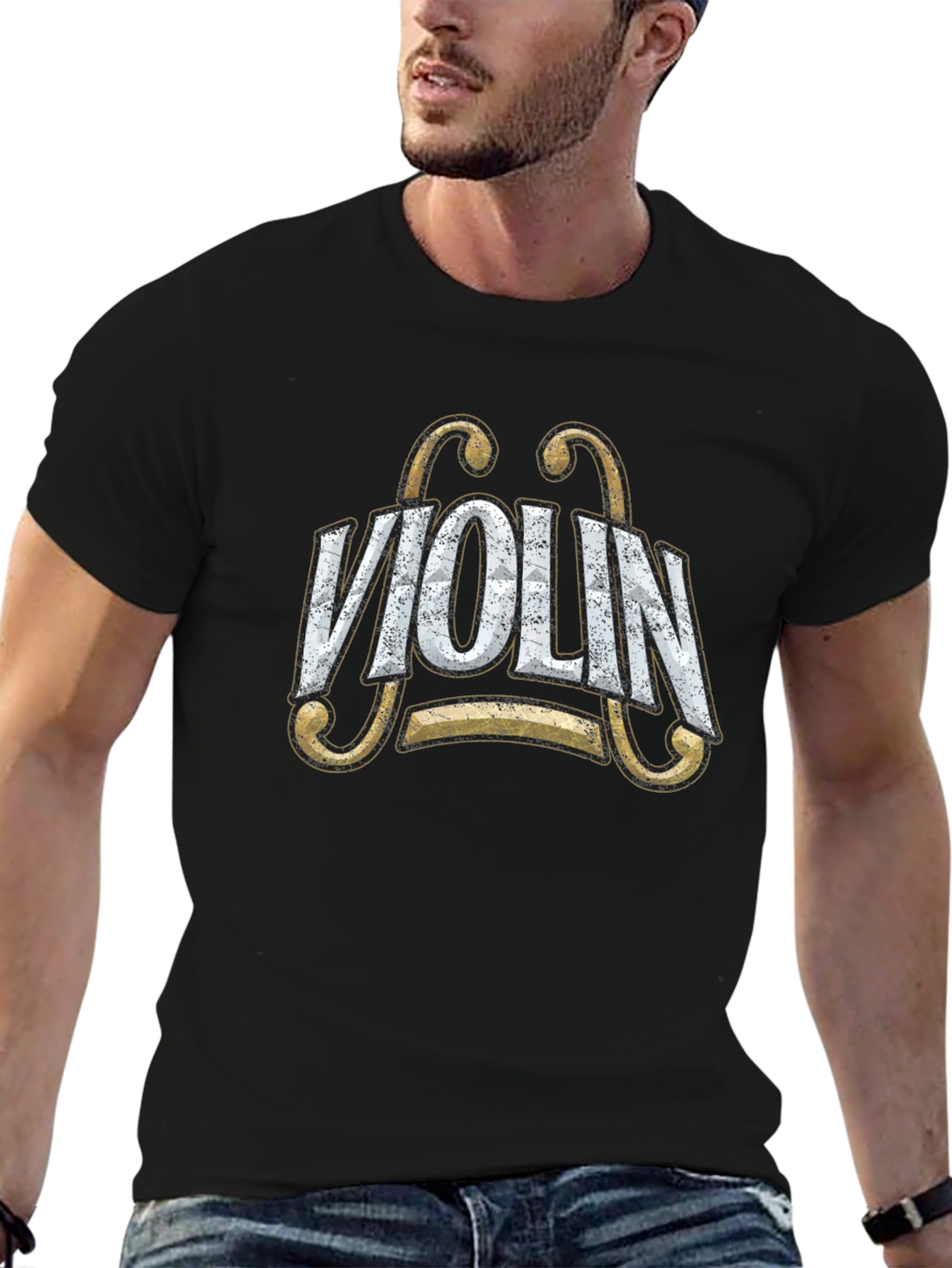 Violin Graphic Tee - Musical Instrument T-Shirt