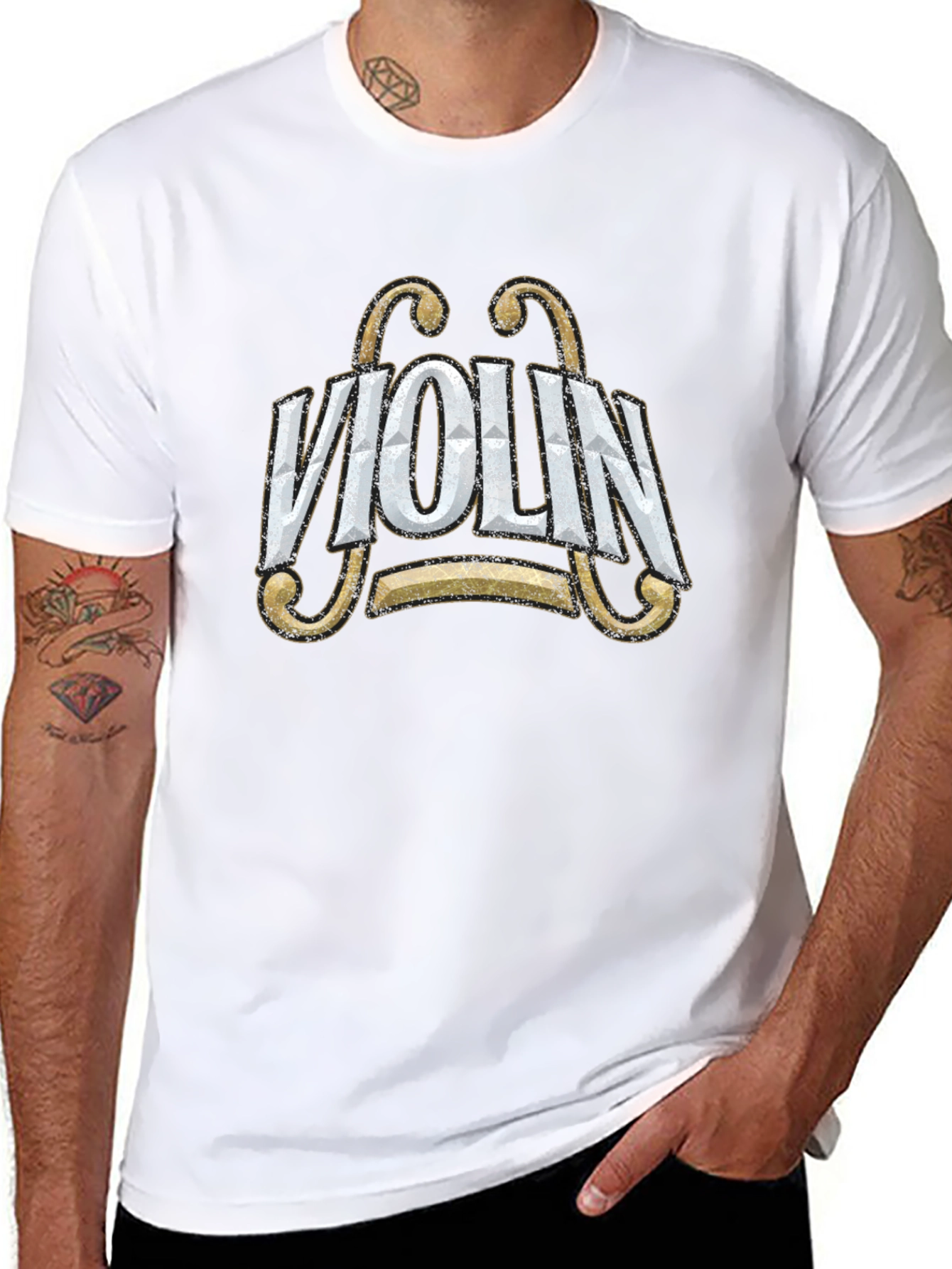 Violin Graphic Tee - Musical Instrument T-Shirt