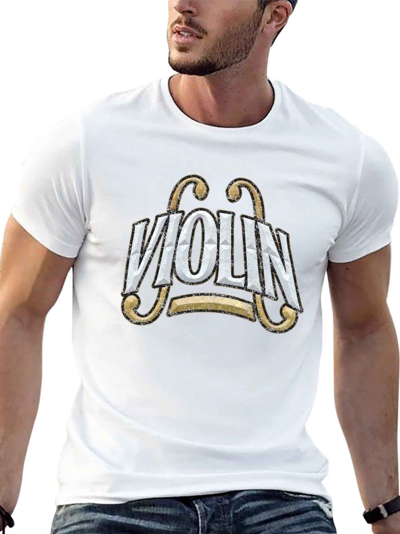 Violin Graphic Tee - Musical Instrument T-Shirt