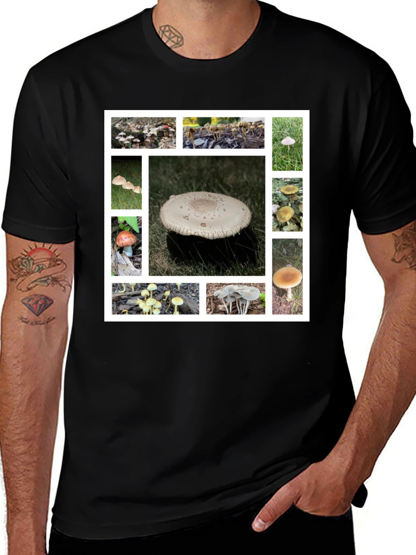 Mushroom Collage Graphic Tee