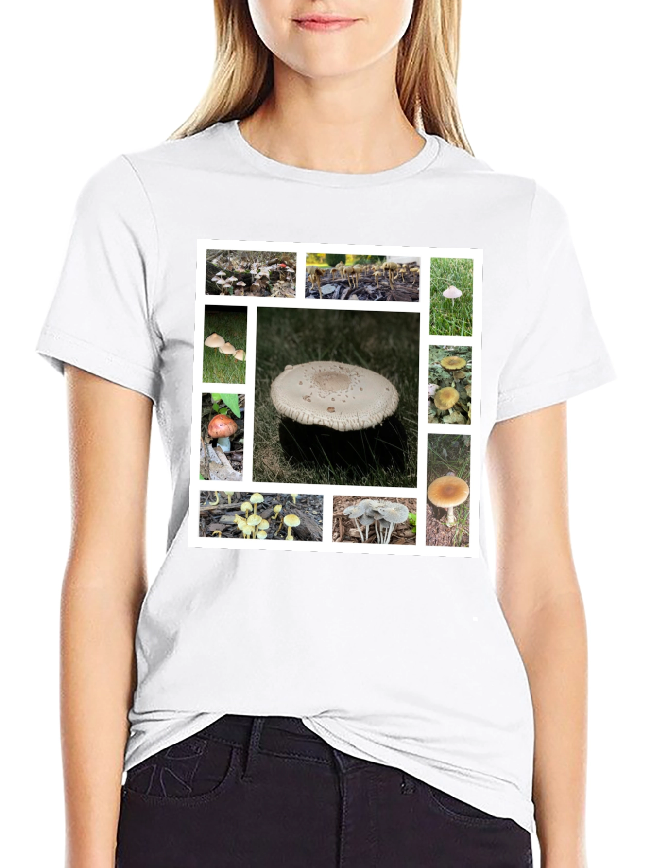 Mushroom Collage Graphic Tee