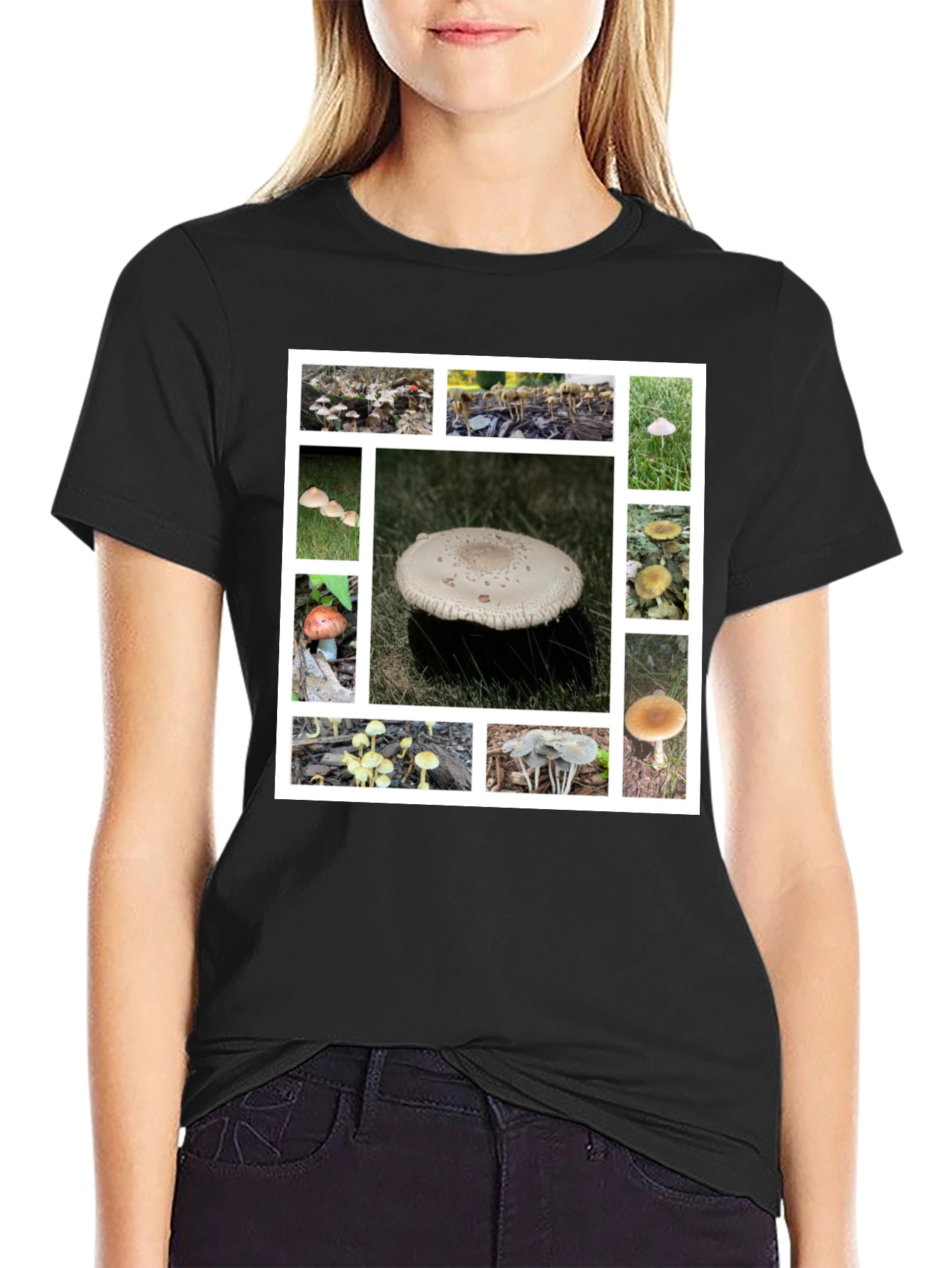Mushroom Collage Graphic Tee