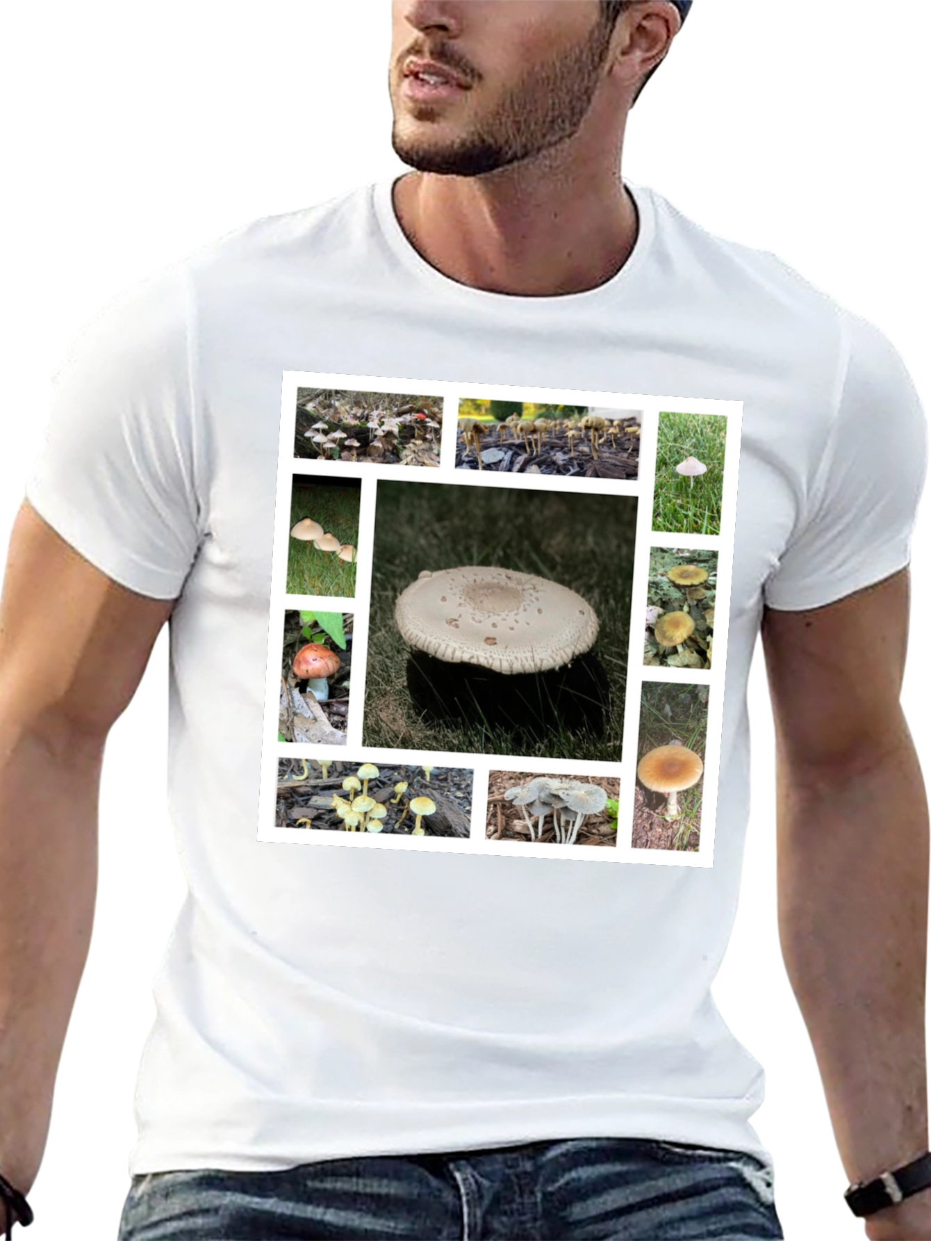 Mushroom Collage Graphic Tee