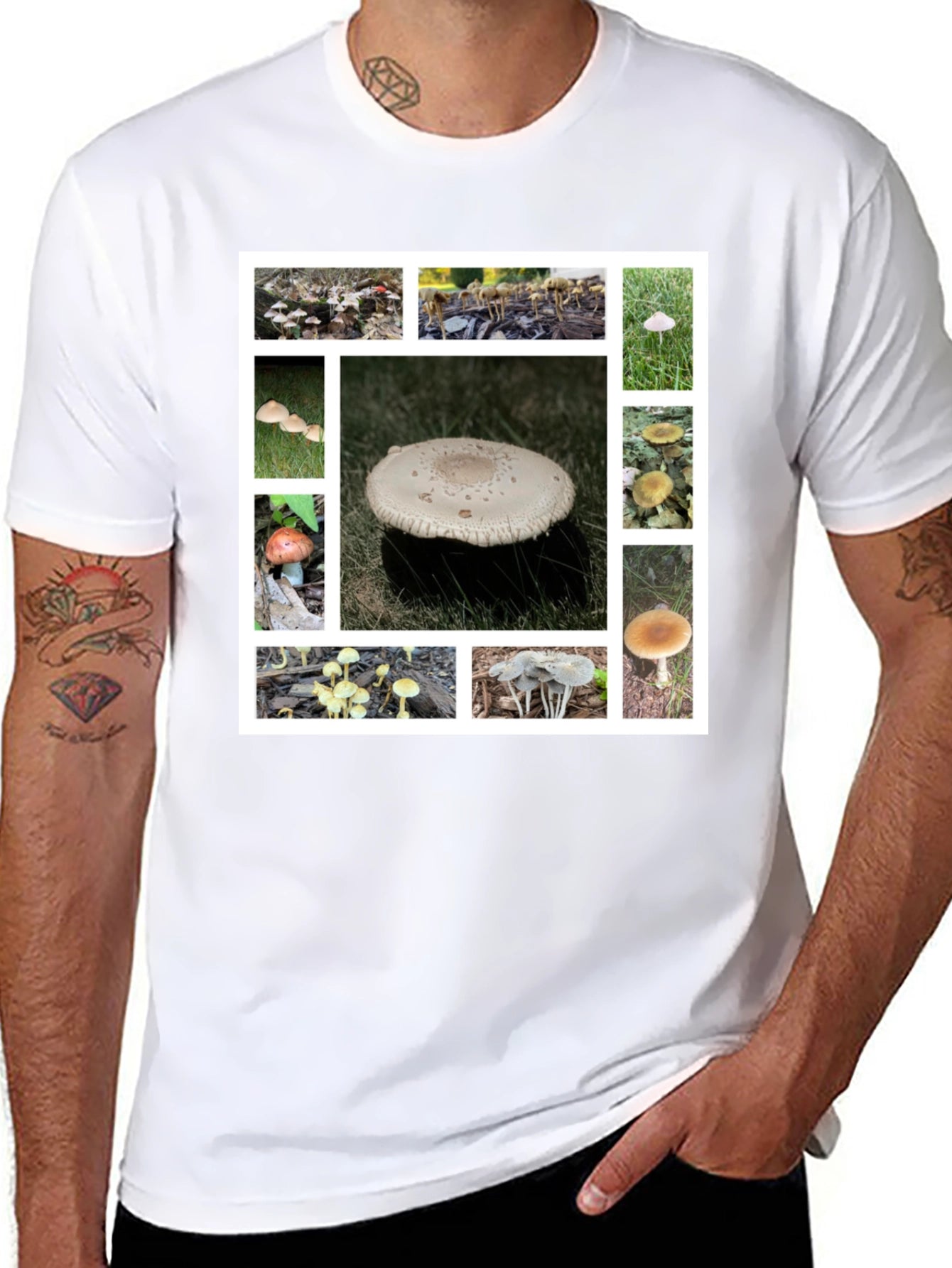 Mushroom Collage Graphic Tee