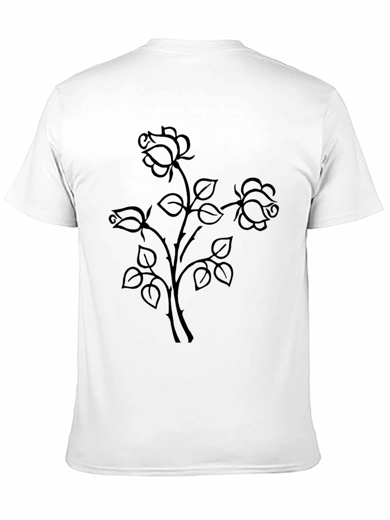 Floral Rose Graphic Black T-Shirt