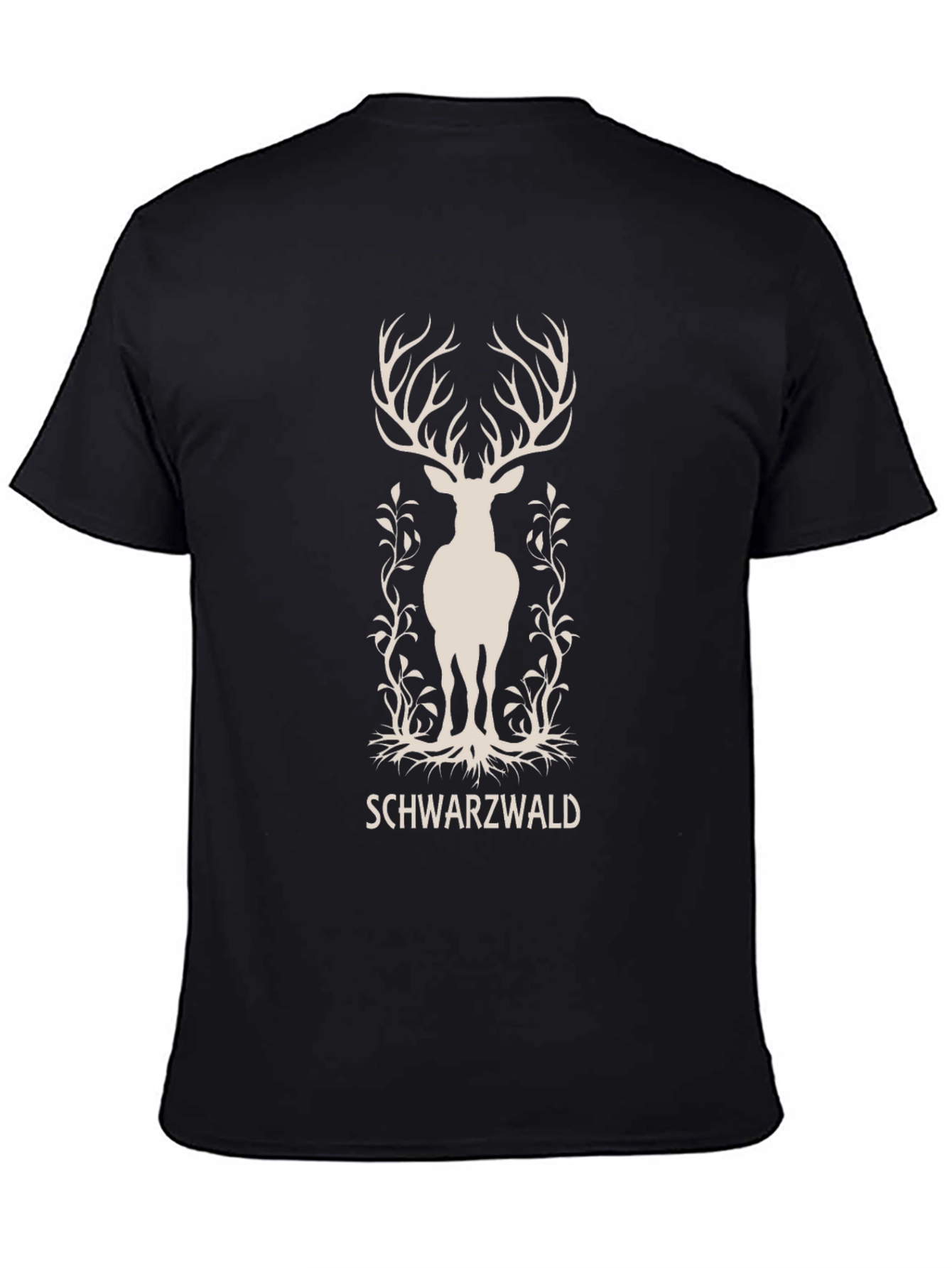 Schwarzwald Deer Graphic T-Shirt - Black
