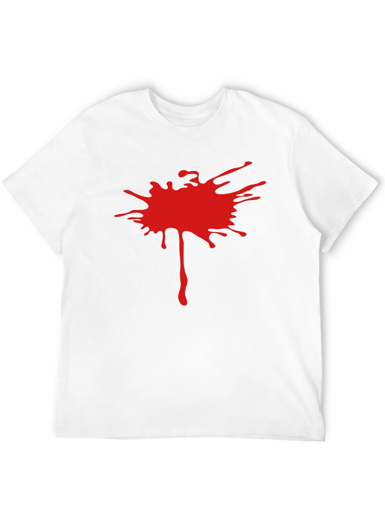 Mens Black T-Shirt with Red Splatter Design