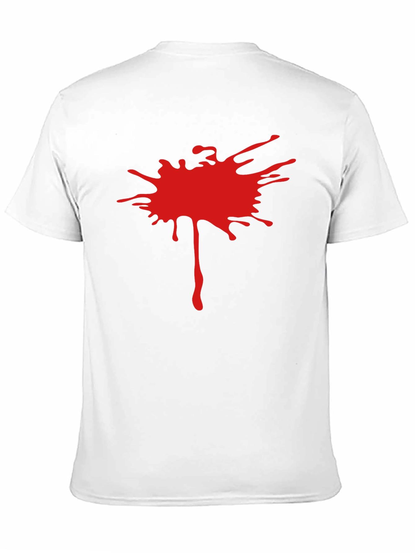 Mens Black T-Shirt with Red Splatter Design