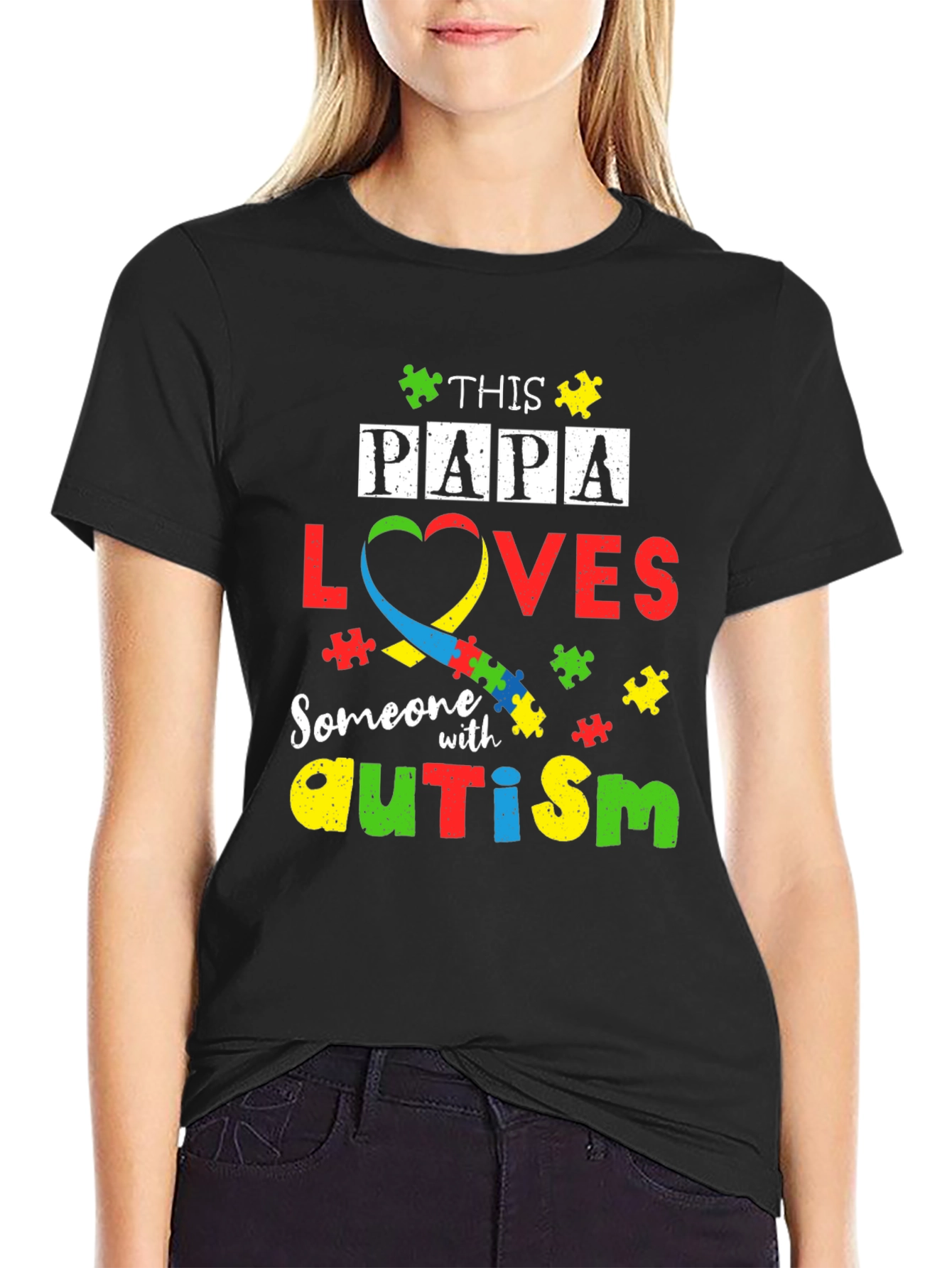 Papa Loves Autism T-Shirt
