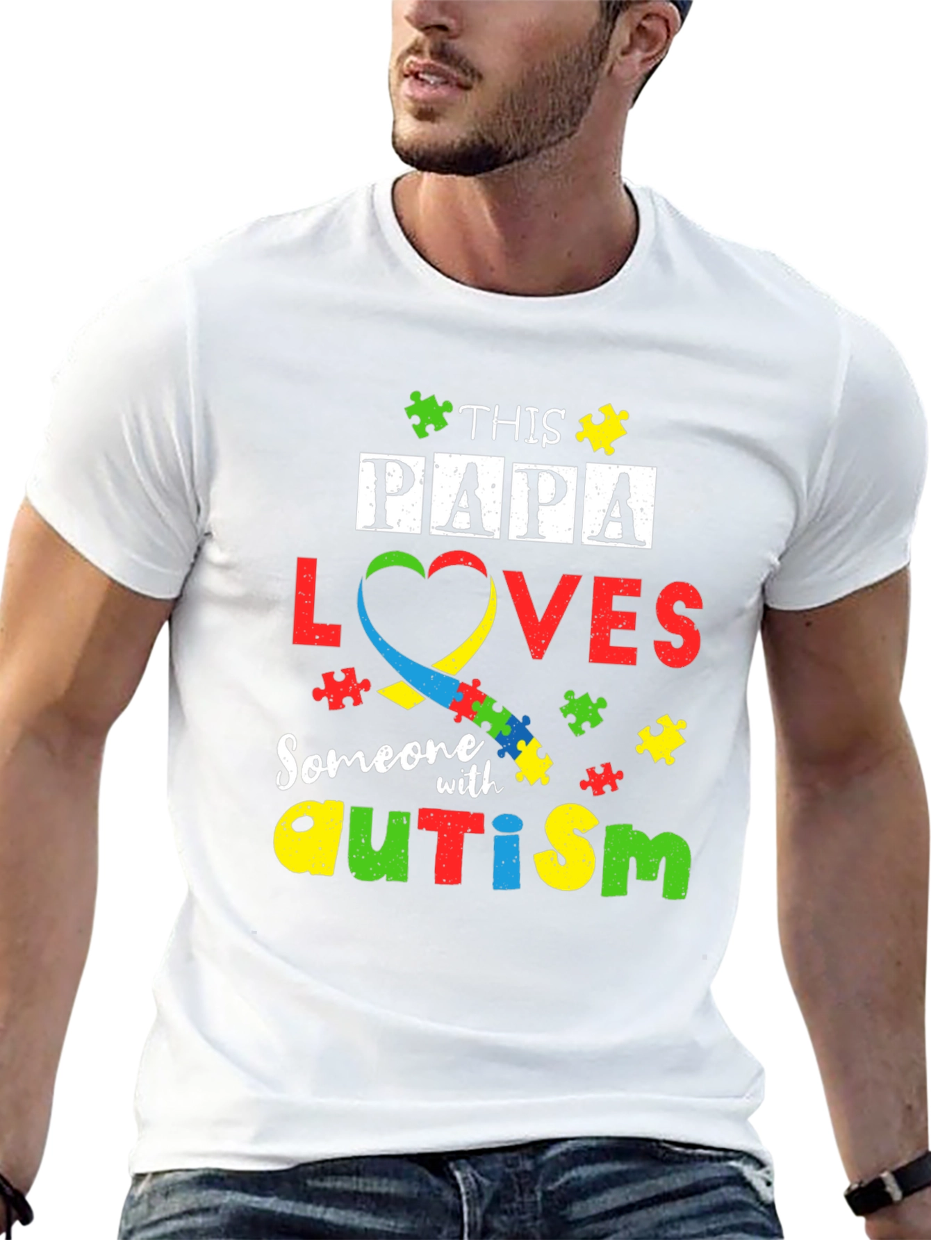 Papa Loves Autism T-Shirt