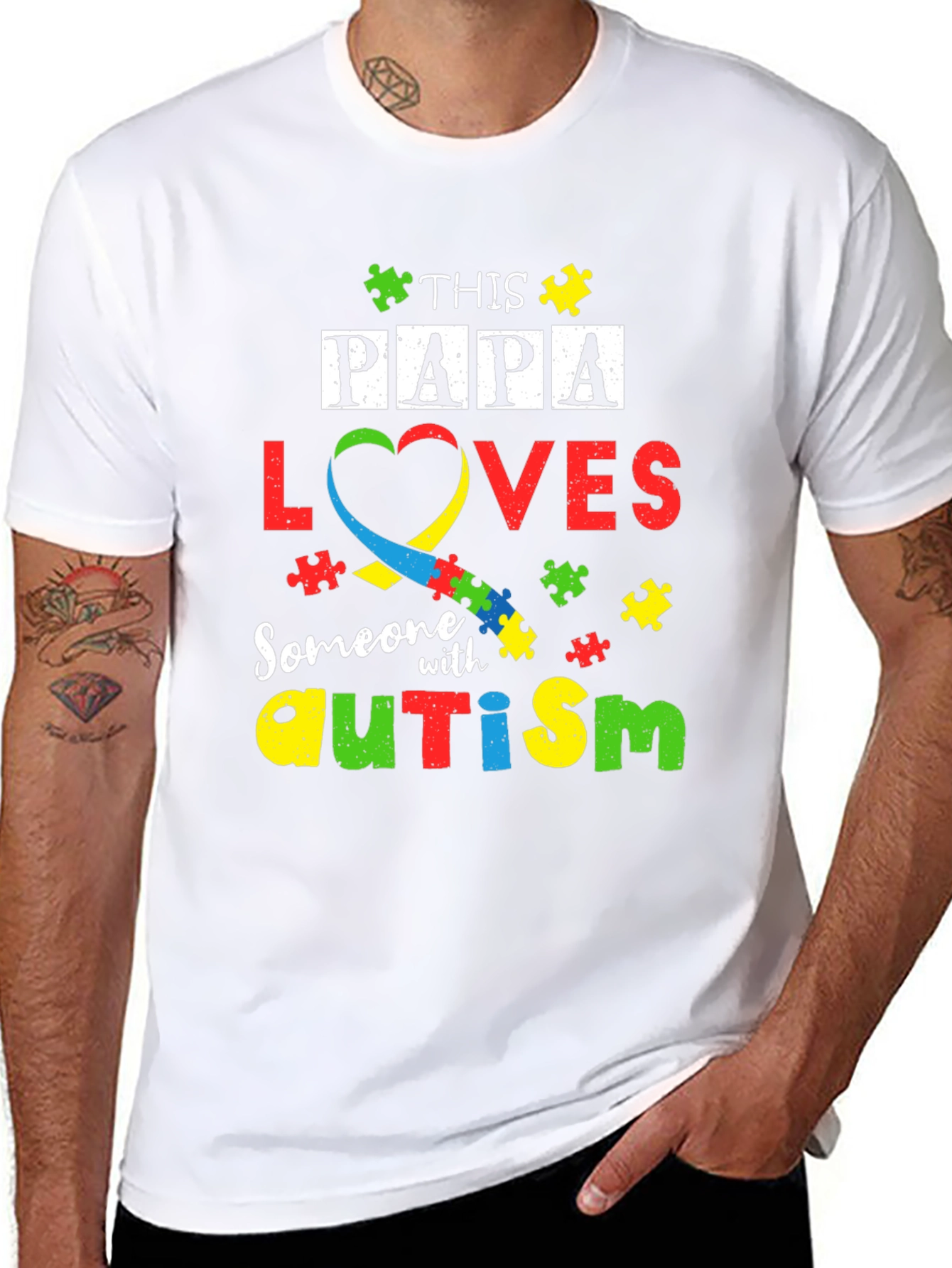 Papa Loves Autism T-Shirt