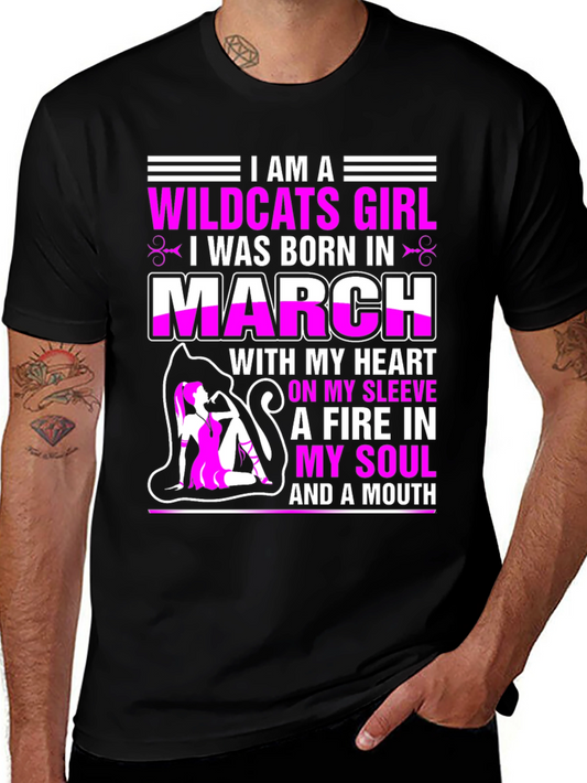 Wildcats Girl March Birthday T-Shirt