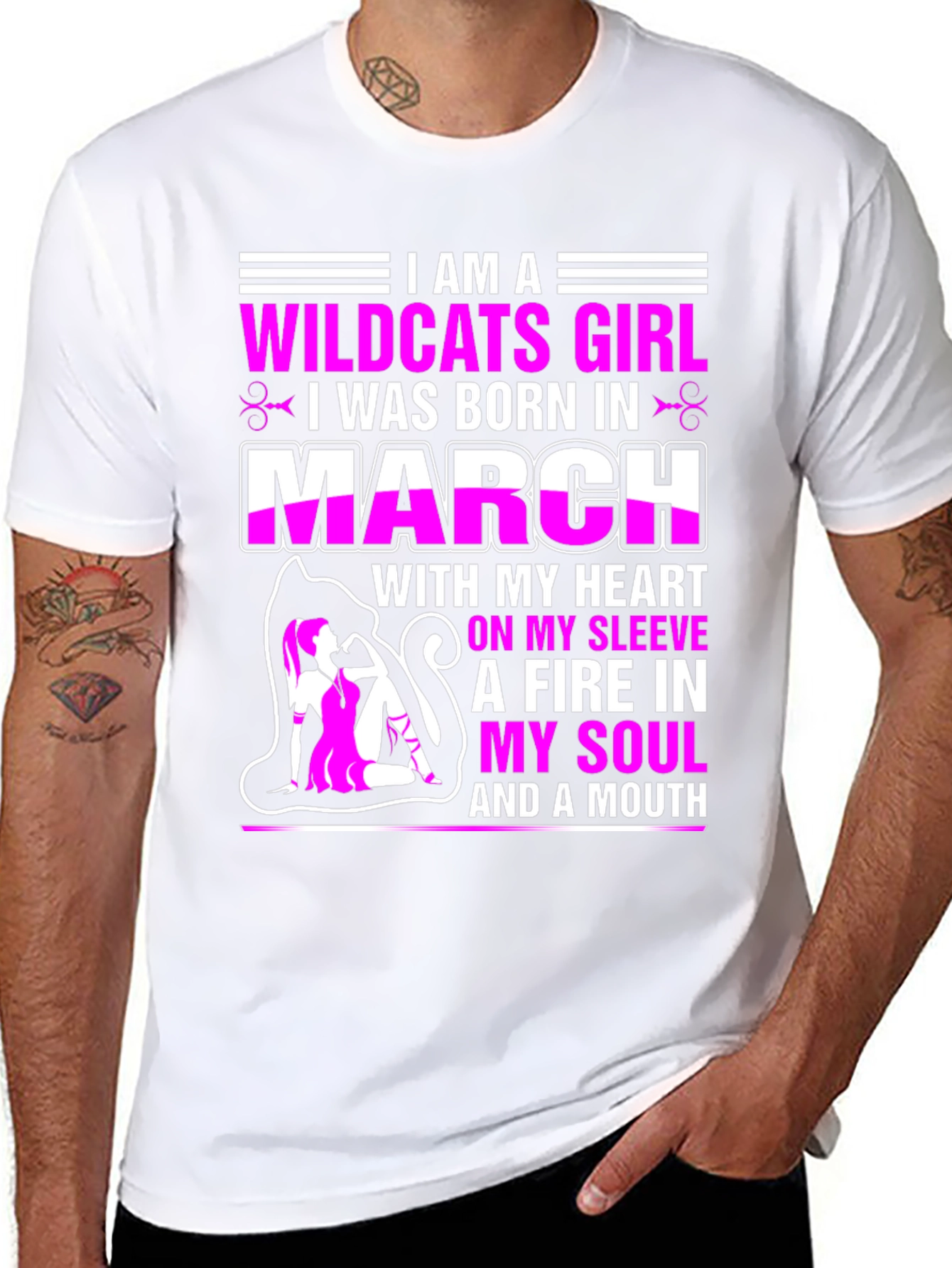 Wildcats Girl March Birthday T-Shirt
