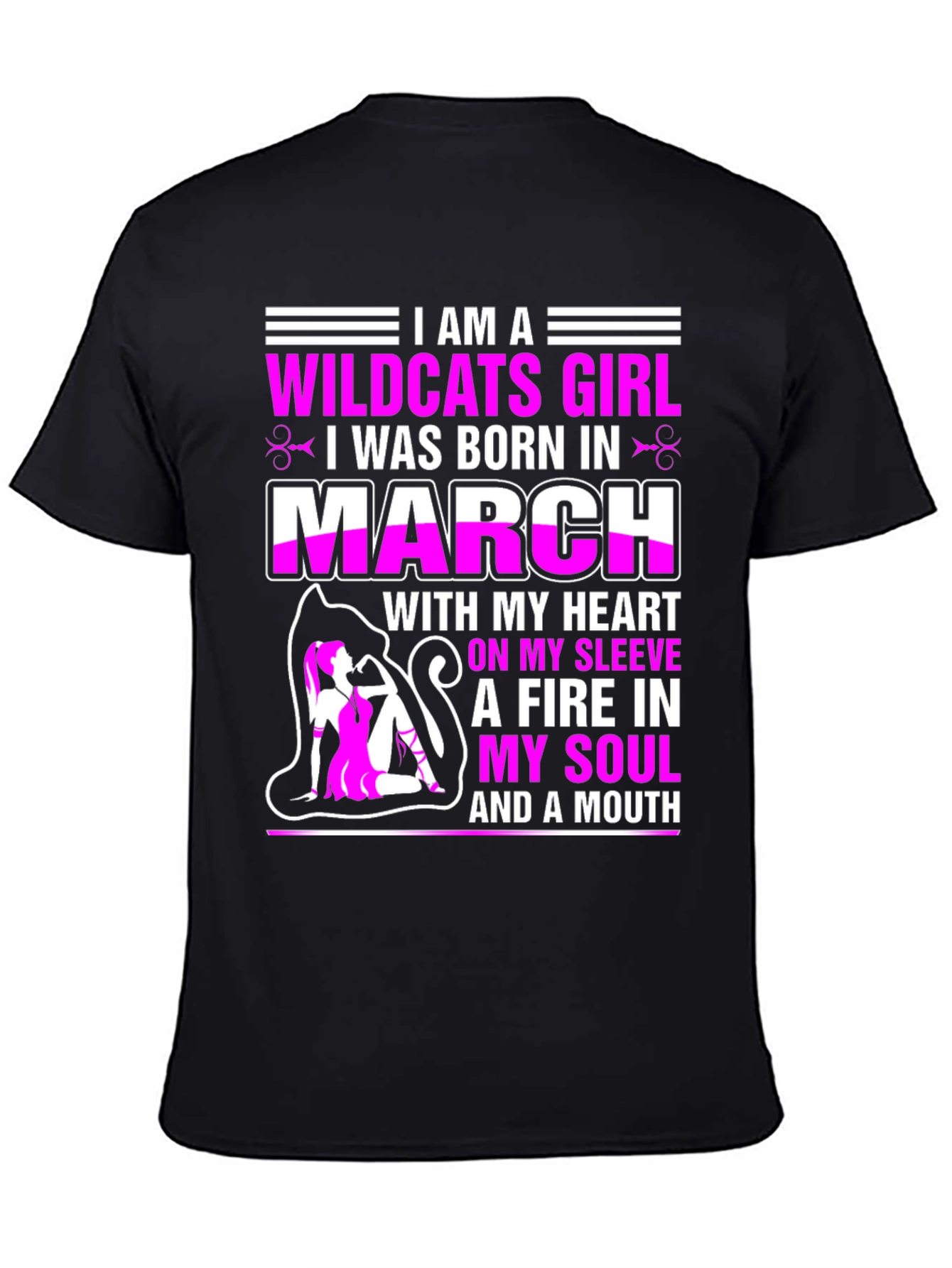 Wildcats Girl March Birthday T-Shirt