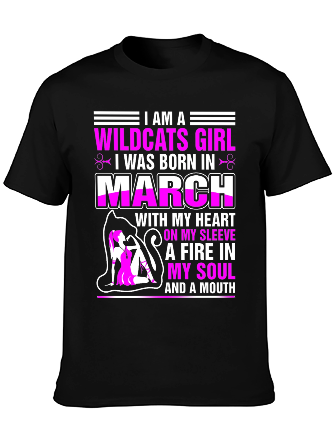 Wildcats Girl March Birthday T-Shirt