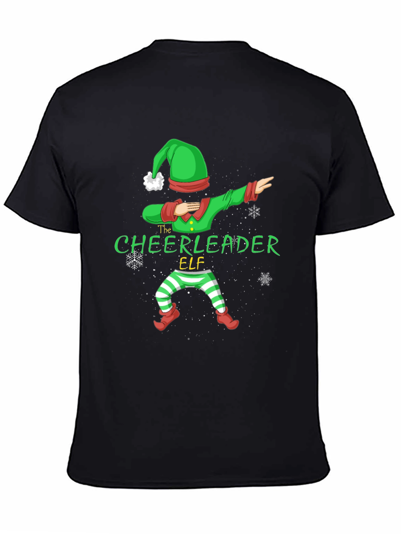 Cheerleader Elf Dabbing Christmas T-Shirt