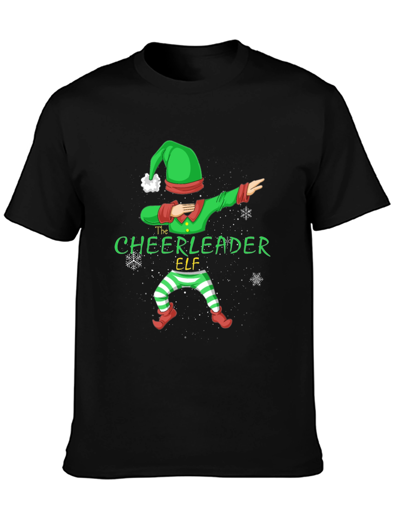 Cheerleader Elf Dabbing Christmas T-Shirt