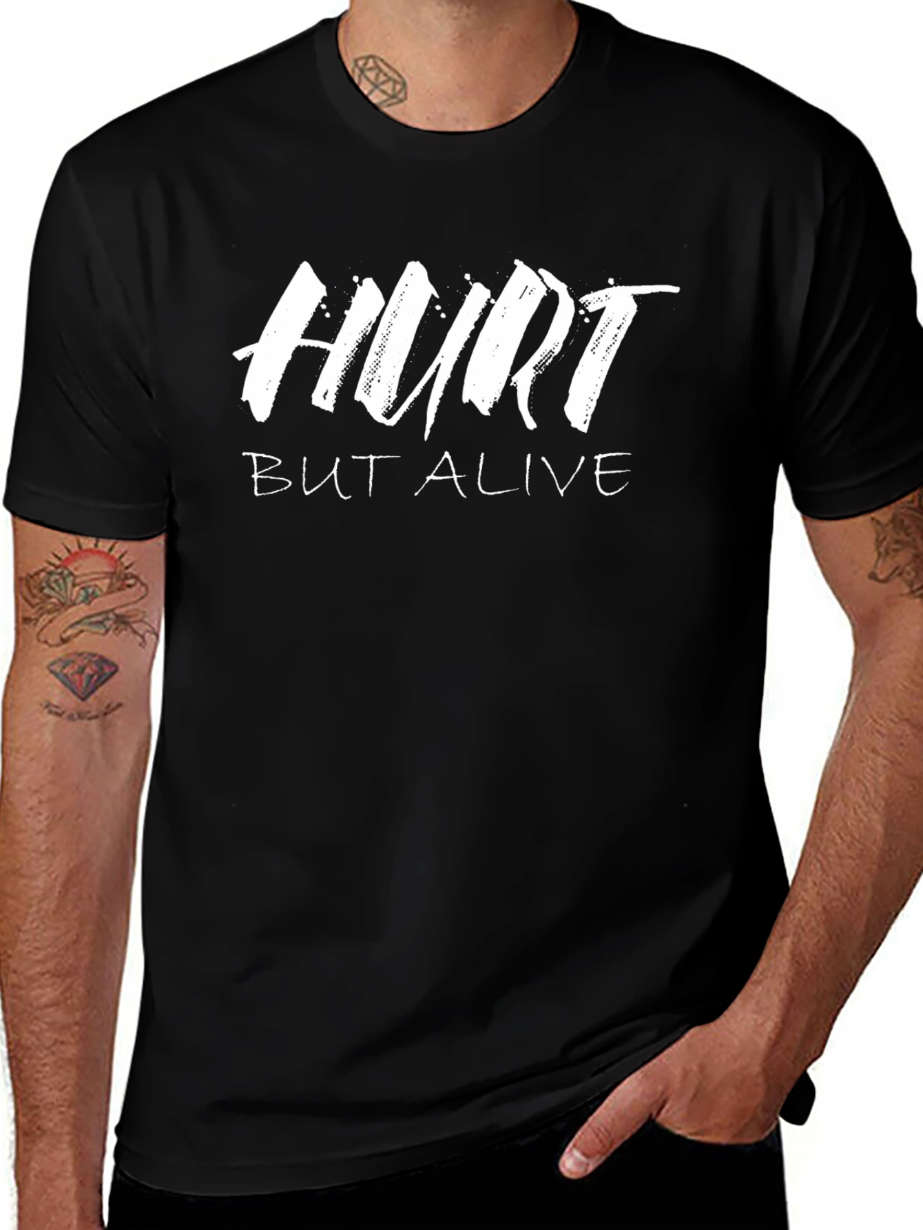 Hurt But Alive Black T-Shirt - Motivational Graphic Tee