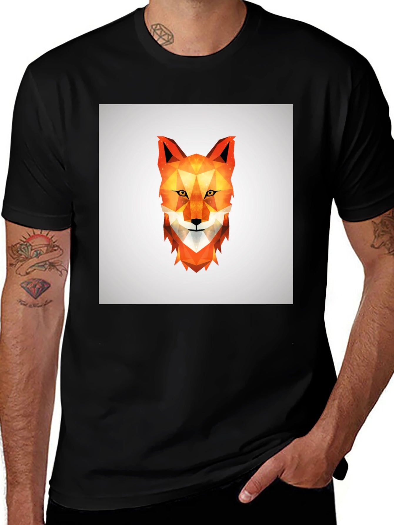 Geometric Fox Tee - Modern Graphic Print