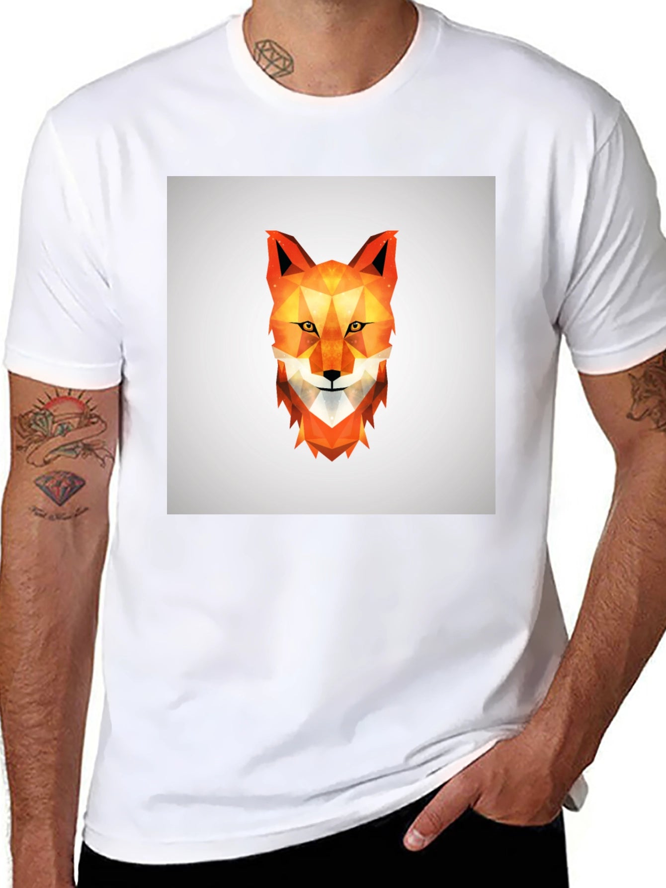 Geometric Fox Tee - Modern Graphic Print