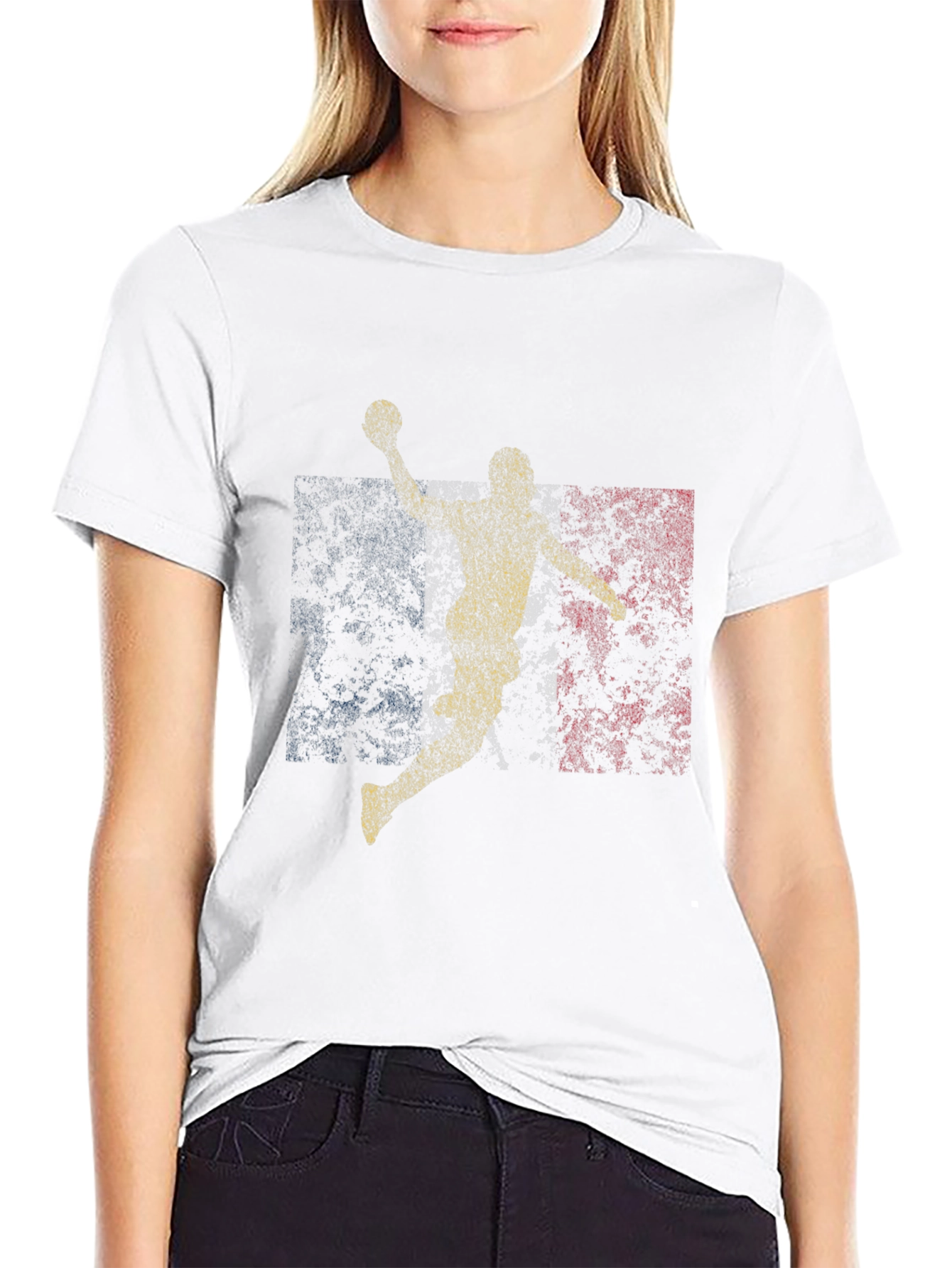 Handball Player Graphic Tee - Black