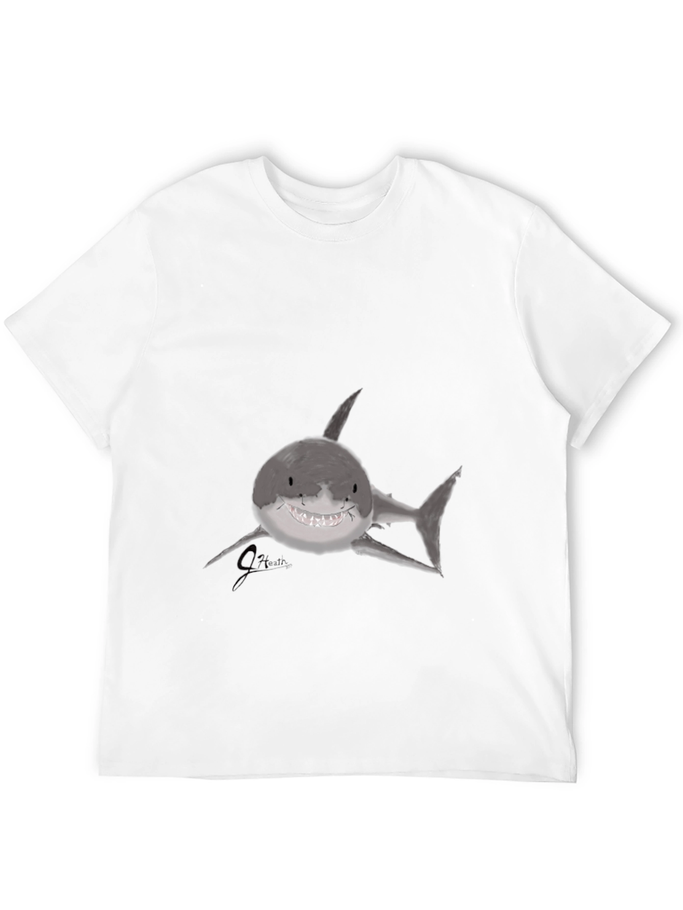 Shark Graphic Print Black T-Shirt