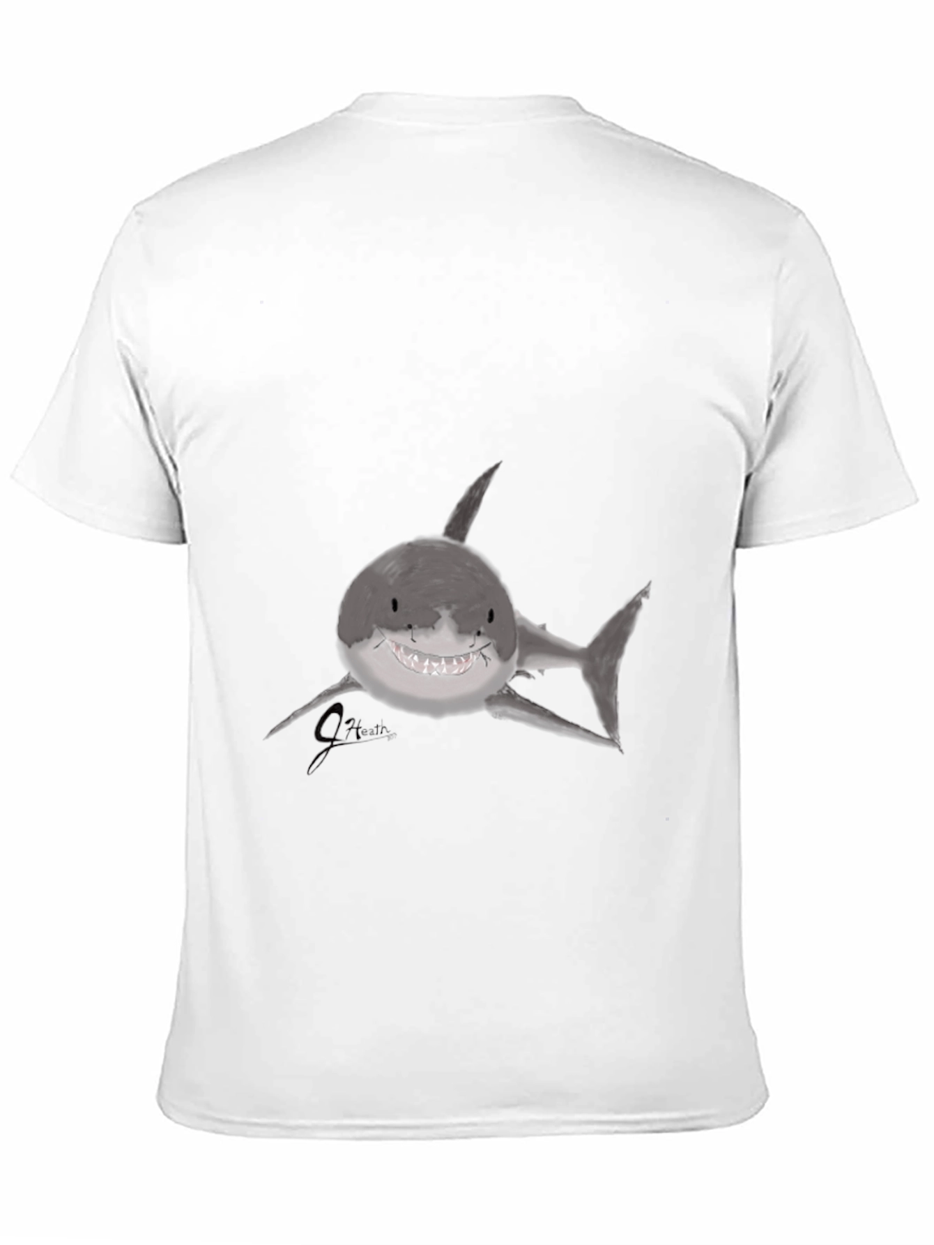 Shark Graphic Print Black T-Shirt