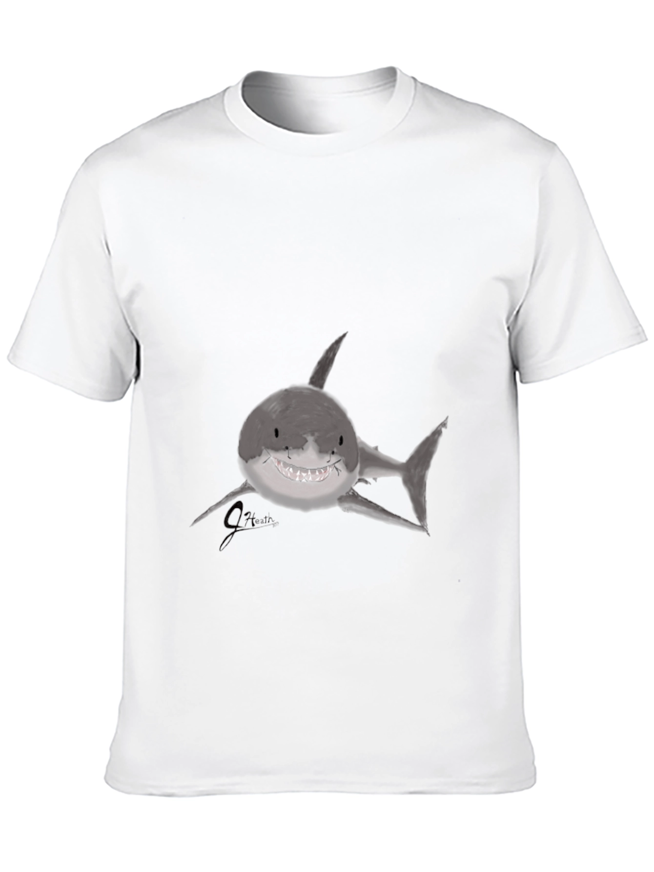 Shark Graphic Print Black T-Shirt