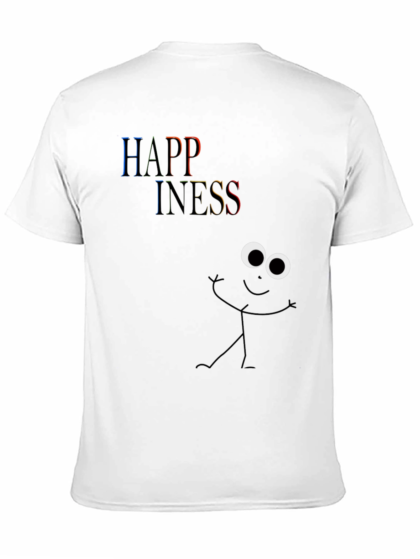 Happiness Stick Figure T-Shirt - Black